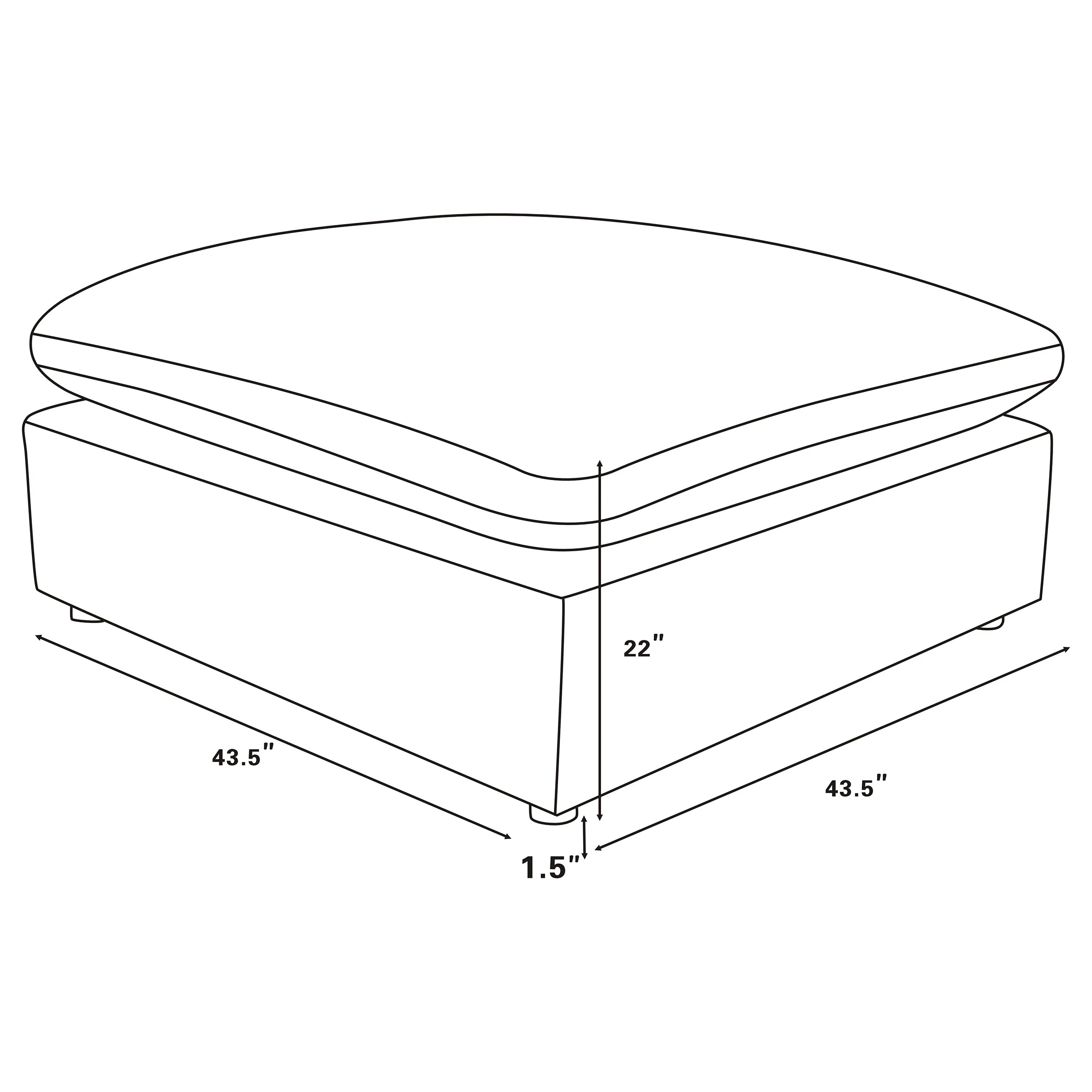 Raleigh Boucle Upholstered Ottoman Ivory - Image 6
