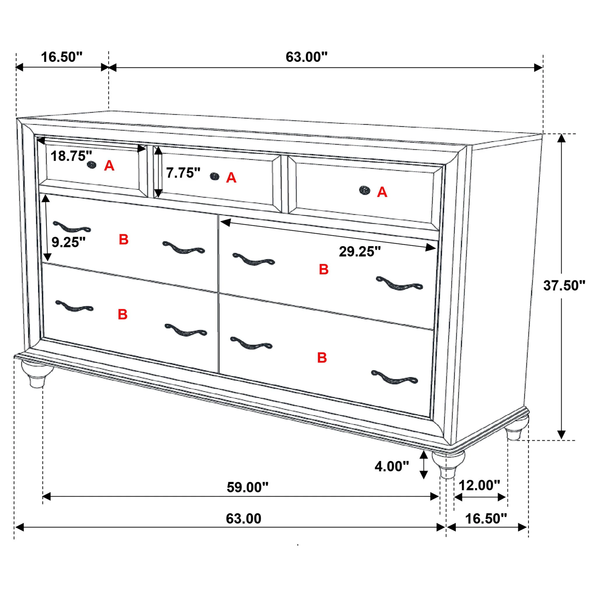 Randall - 7 Drawer Dresser - White - Image 7