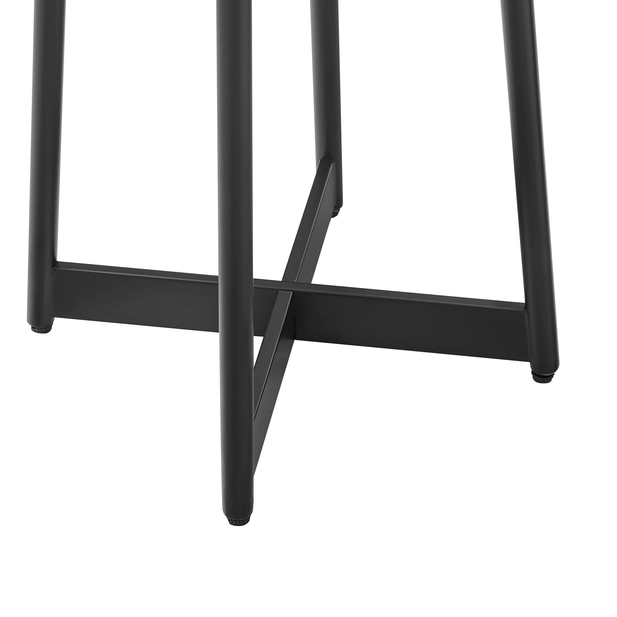Ranlo - Round Accent Table With Geometric Legs - Black - Image 5