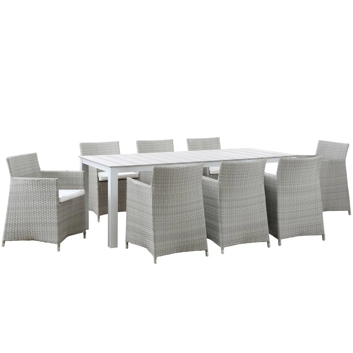 Rattan and Aluminum Outdoor Dining Set with Wood Slats – Multiple Configurations - Image 71