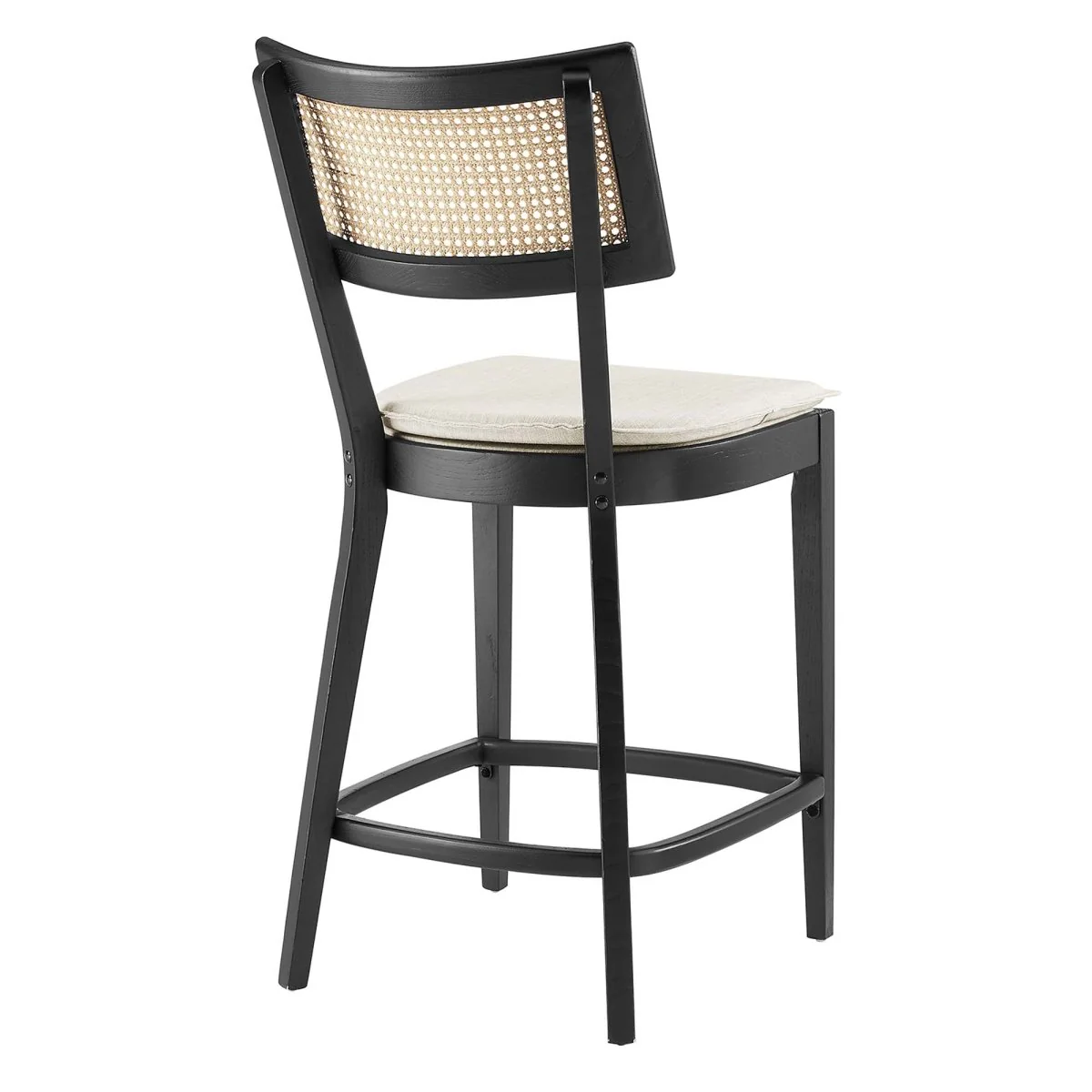 Rattan Back Wood Counter Stools Set of 2 - Image 5