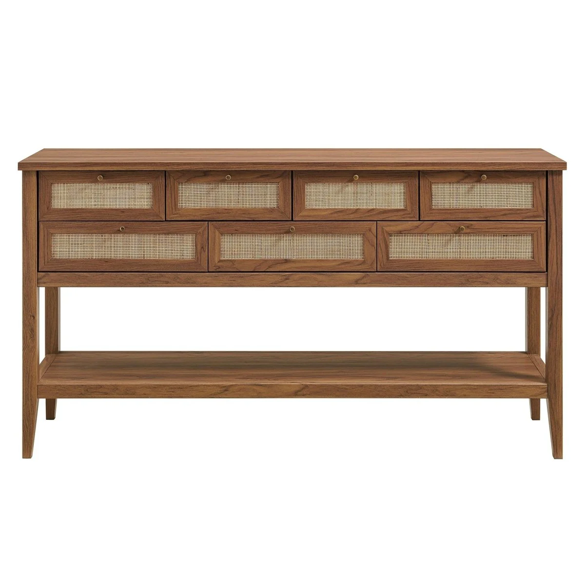 Rattan Console Table with 7 Drawers and Shelf – 62 Inch - Image 14