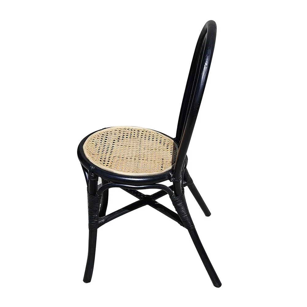 Rattan Dining Chair (Set of 2) - Black Multi - Image 7