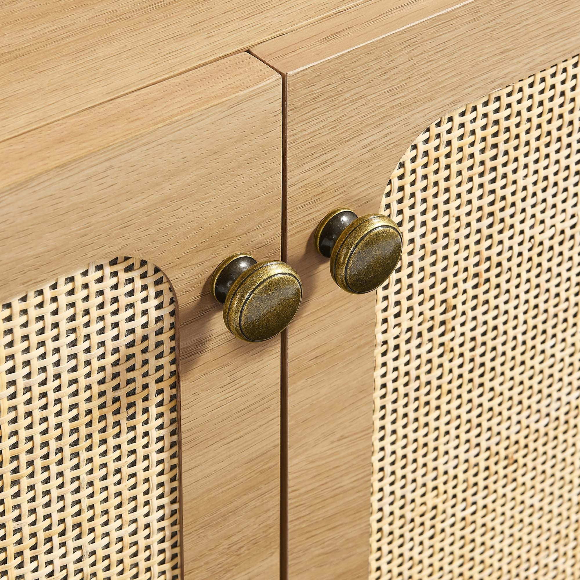 Sideboard Buffet Storage Credenza Cabinet Rattan Door Laminate 70 Inch - Image 14