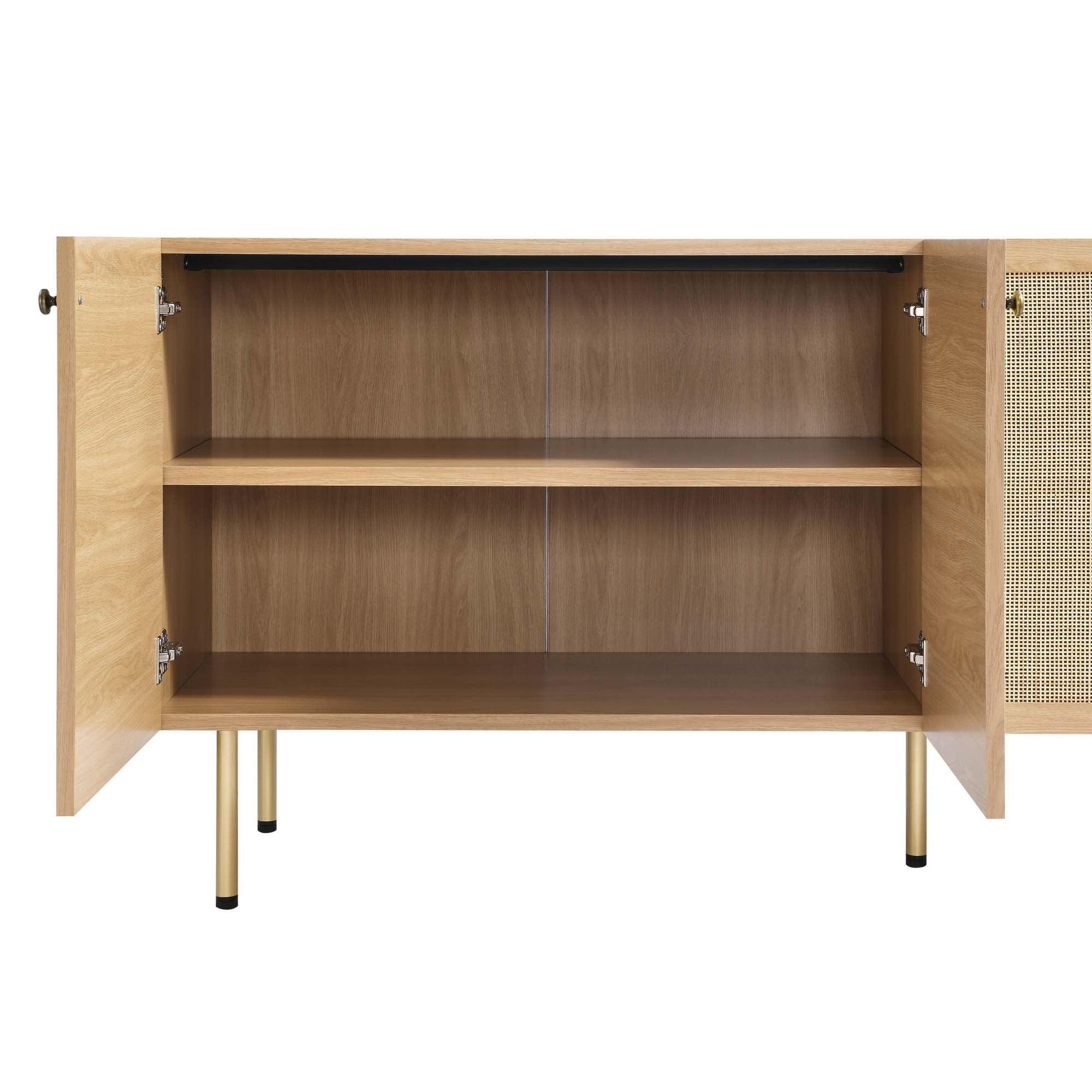 Sideboard Buffet Storage Credenza Cabinet Rattan Door Laminate 70 Inch - Image 18