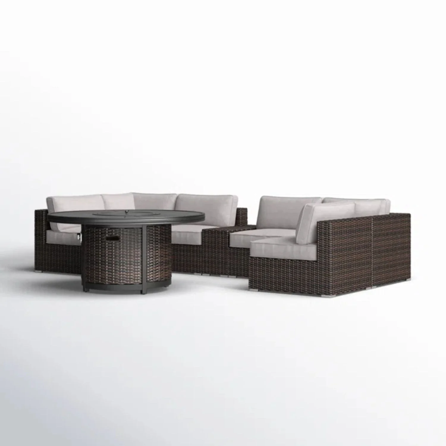 Rattan Patio Set With Comfortable Cushions And Fire Pit - Image 15