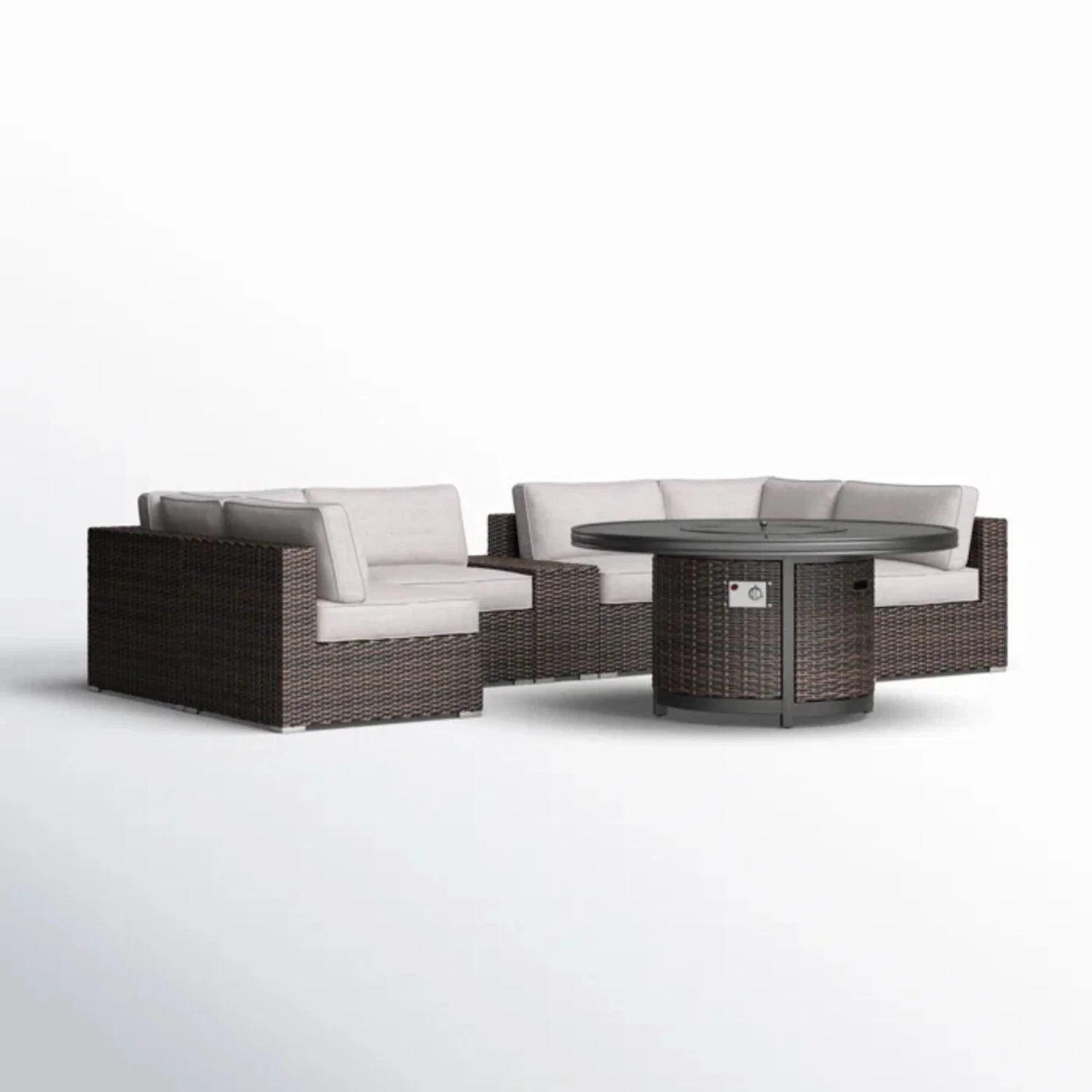 Rattan Patio Set With Comfortable Cushions And Fire Pit - Image 17