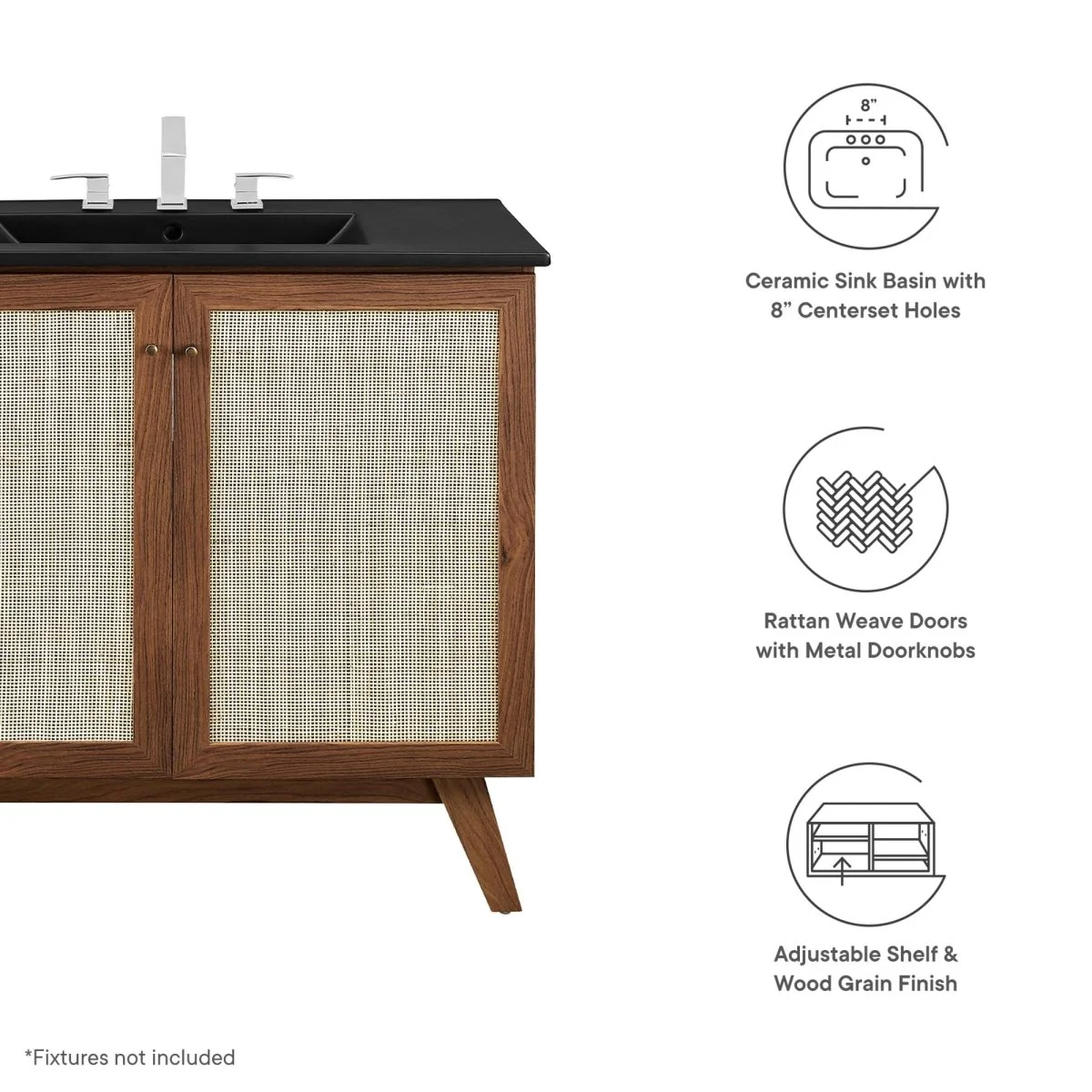 Rattan Weave Bathroom Vanity with Sink — Stylish Woven Vanity for Modern Bathrooms - Image 141