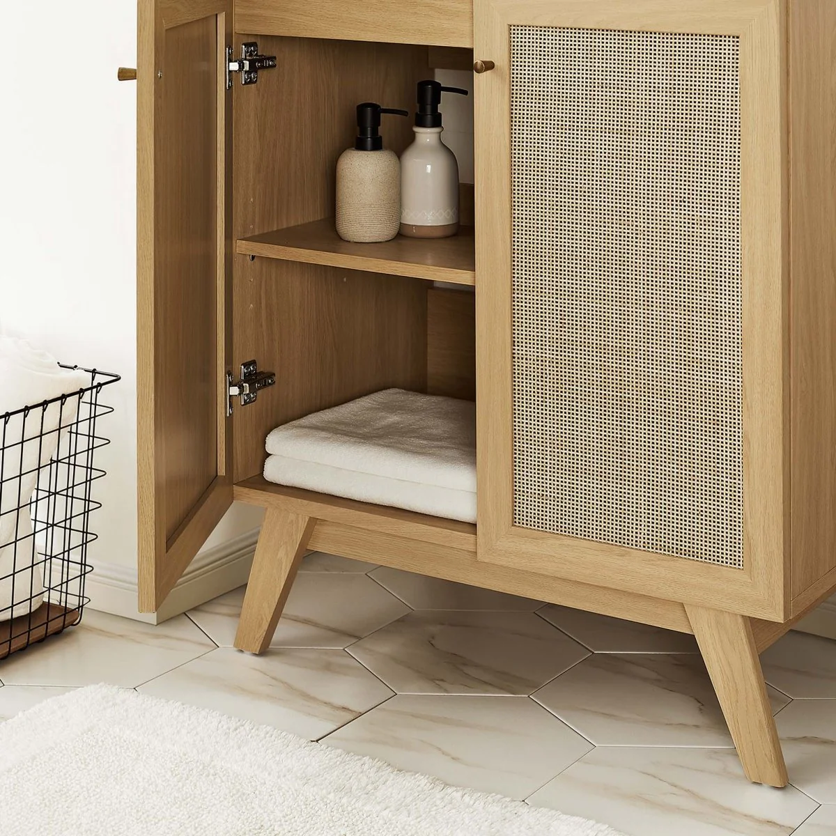 Rattan Weave Bathroom Vanity with Sink — Stylish Woven Vanity for Modern Bathrooms - Image 79