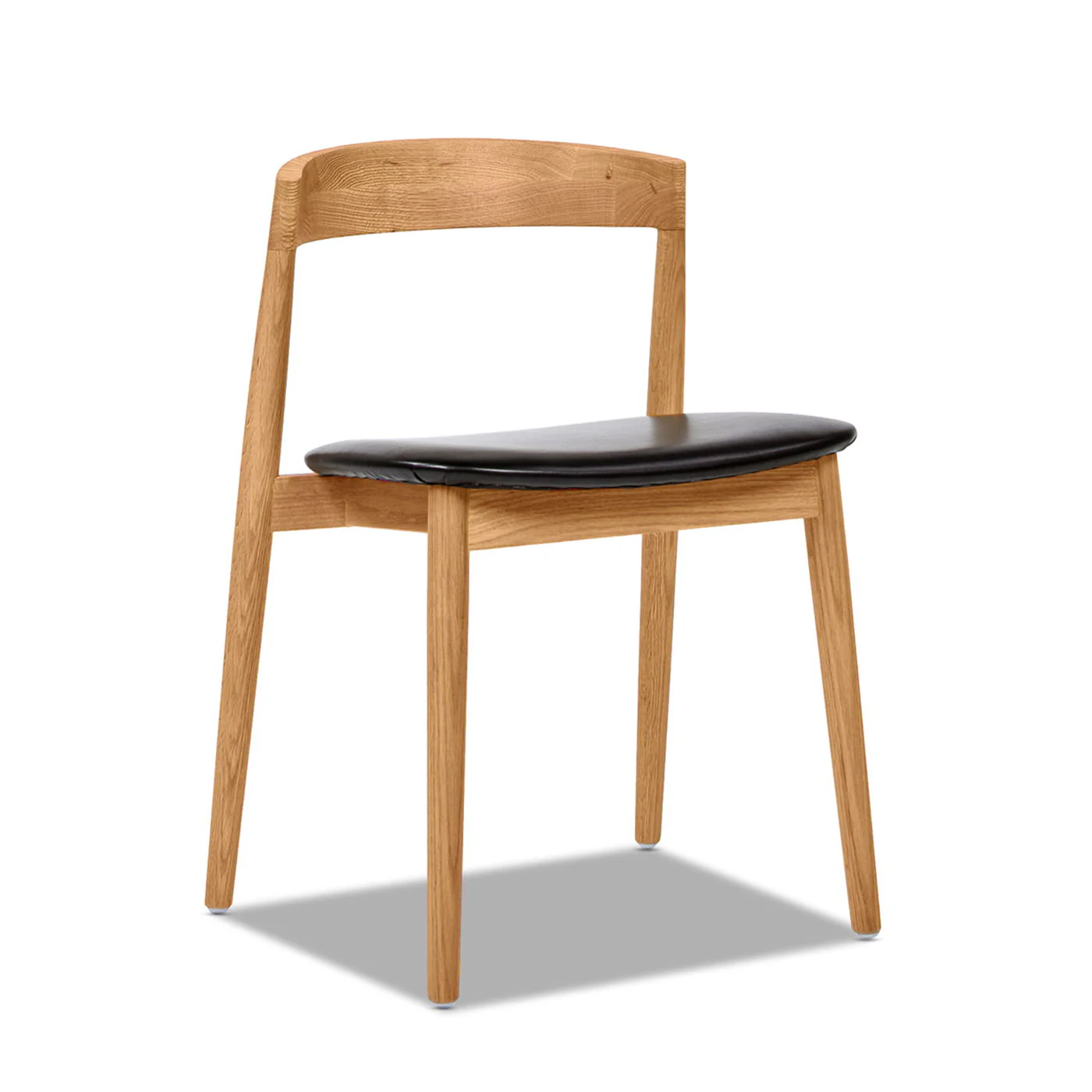 Raven - Stacking Sculpted Oak Dining Chair - Warm Natural Brown / Black - Image 6