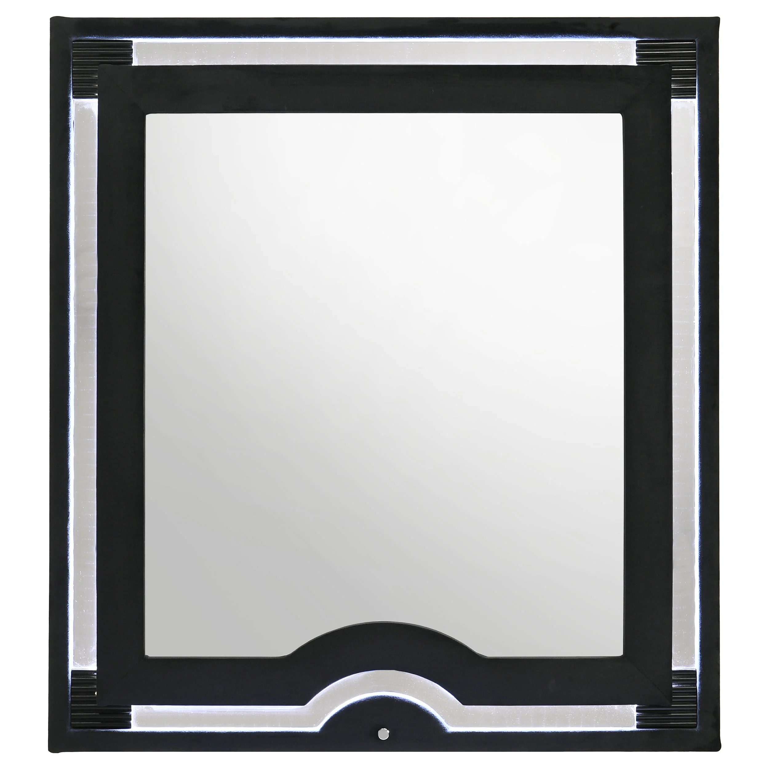 Ravenne Velvet Upholstered LED Dresser Mirror, Black - Image 5