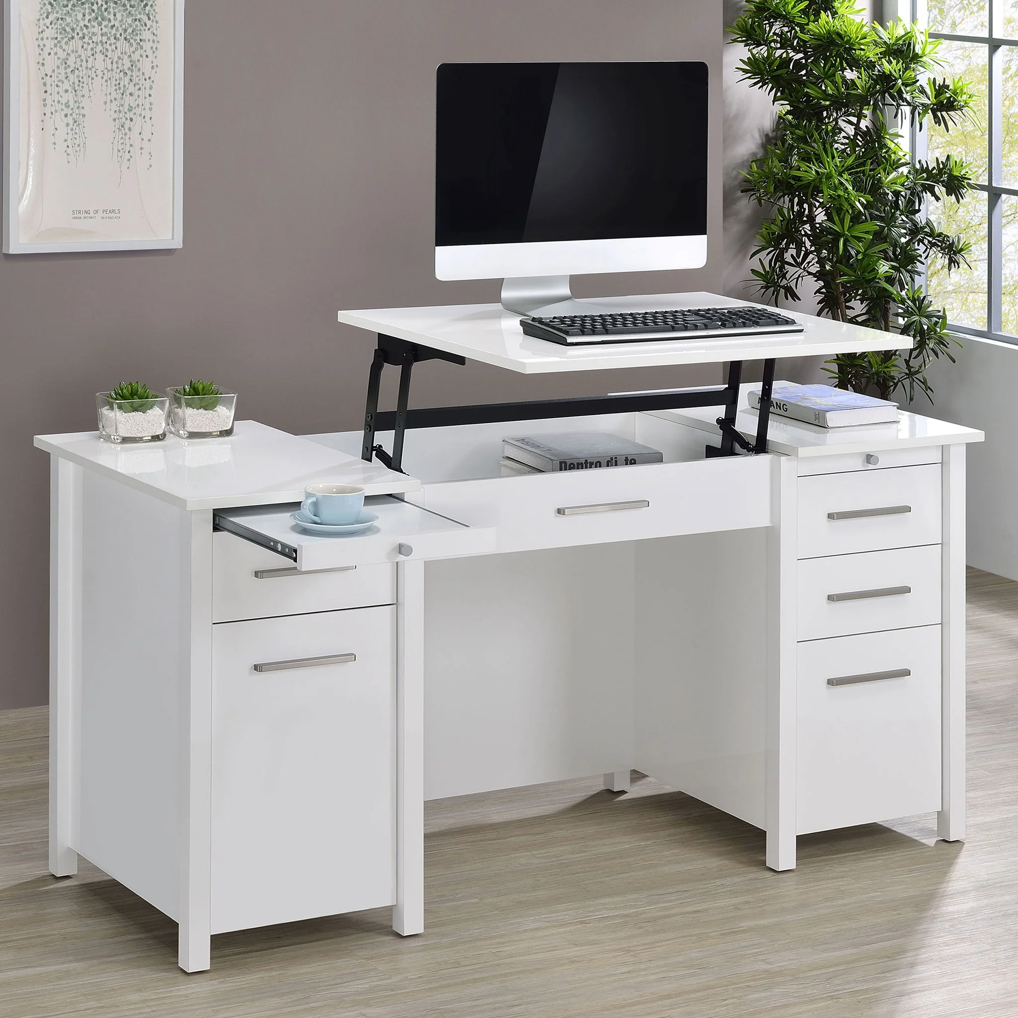 Rayna - 4 Drawer Office Desk With Lift-Top - Image 5