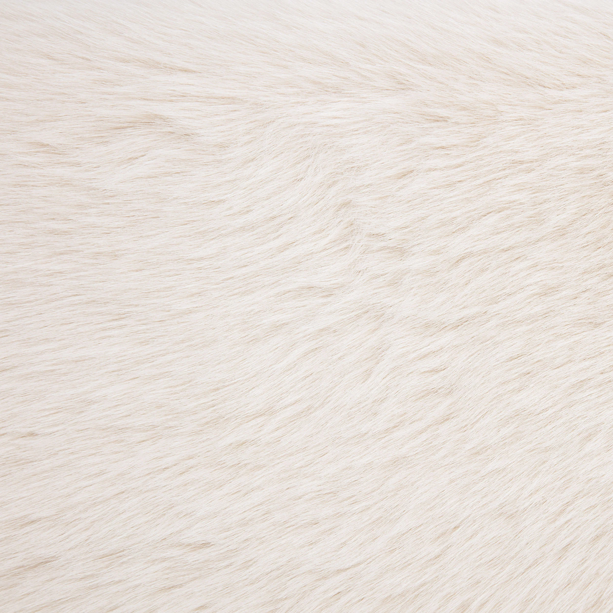 Rebecca Faux Fur Upholstered Eastern King Bed, Cream - Image 8