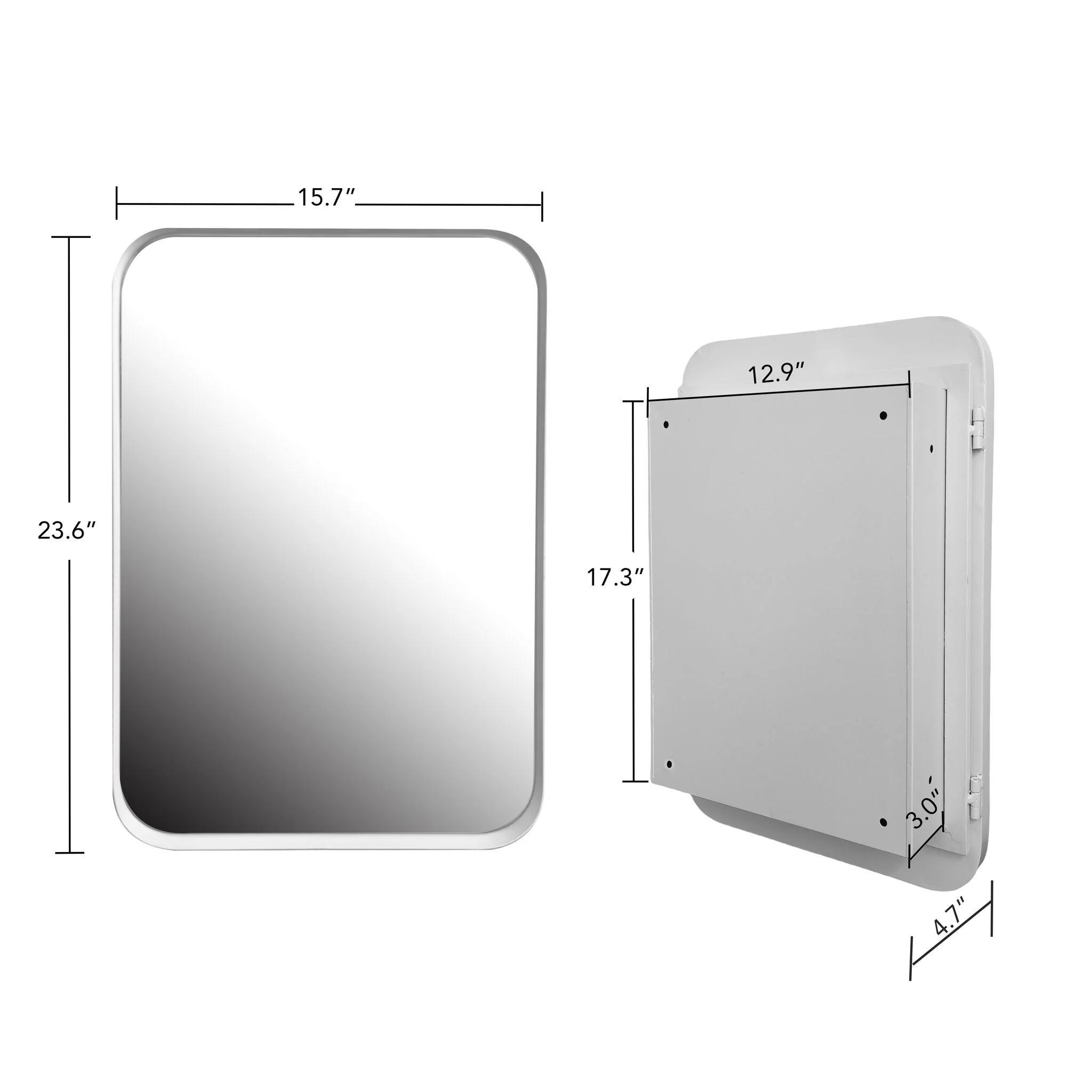 Recessed Metal Framed Medicine Cabinet With Mirror And Adjustable Shelves Wall Mirror With Storage For Bathroom - Image 24