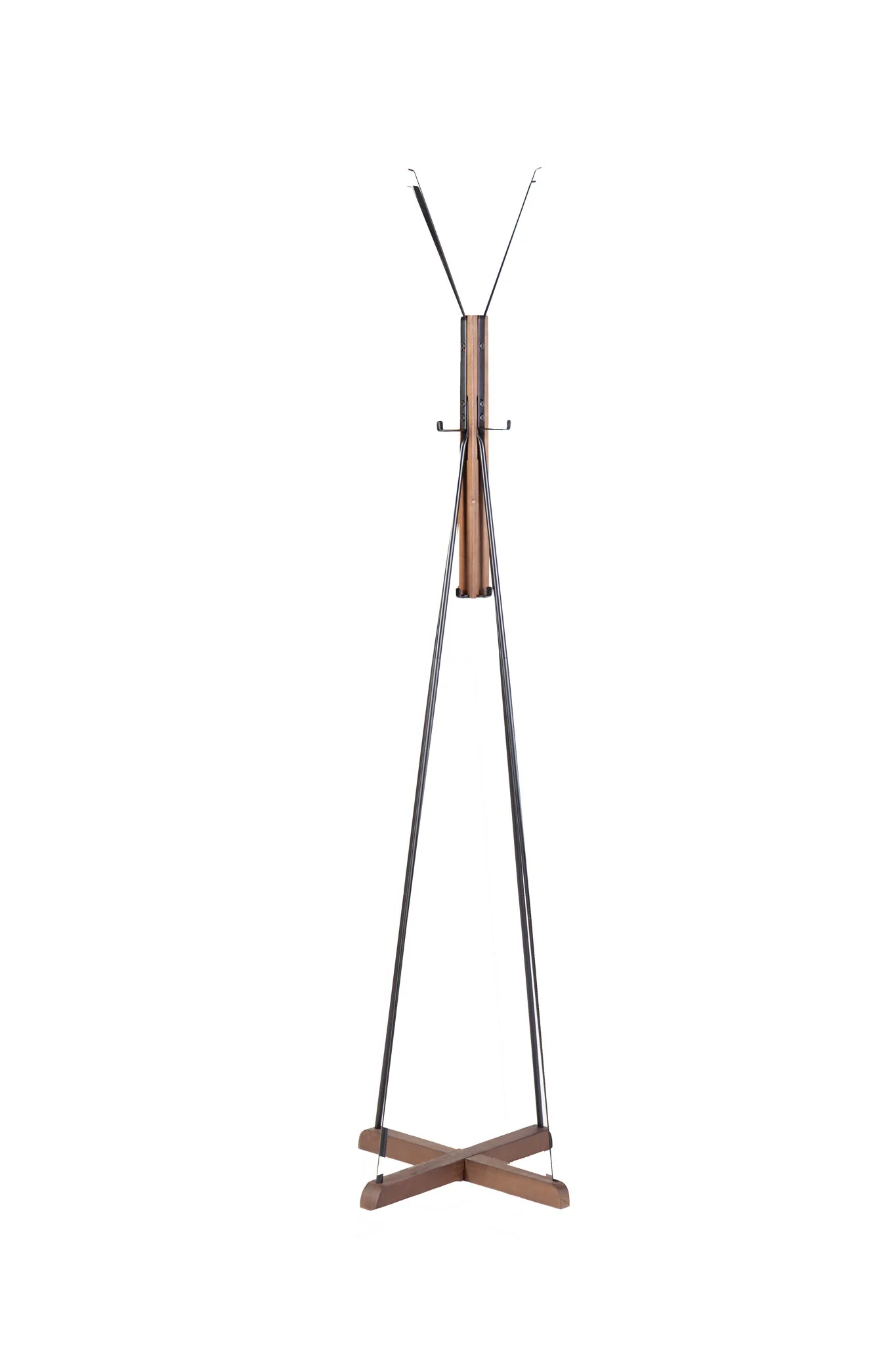 Reclaimed Wood And Metal Freestanding Coat Rack With Hooks Use In Bedroom, Living Room - Natural - Image 6