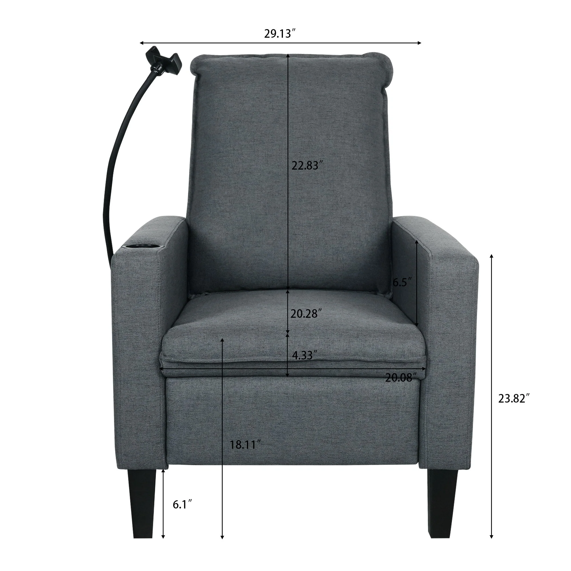 Recliner Chairs For Adults, Adjustable Recliner Sofa With Mobile Phone Holder & Cup Holder, Modern Reclining Chairs Fabric Push Back Recliner Chairs For Living Room, Bedroom - Image 16