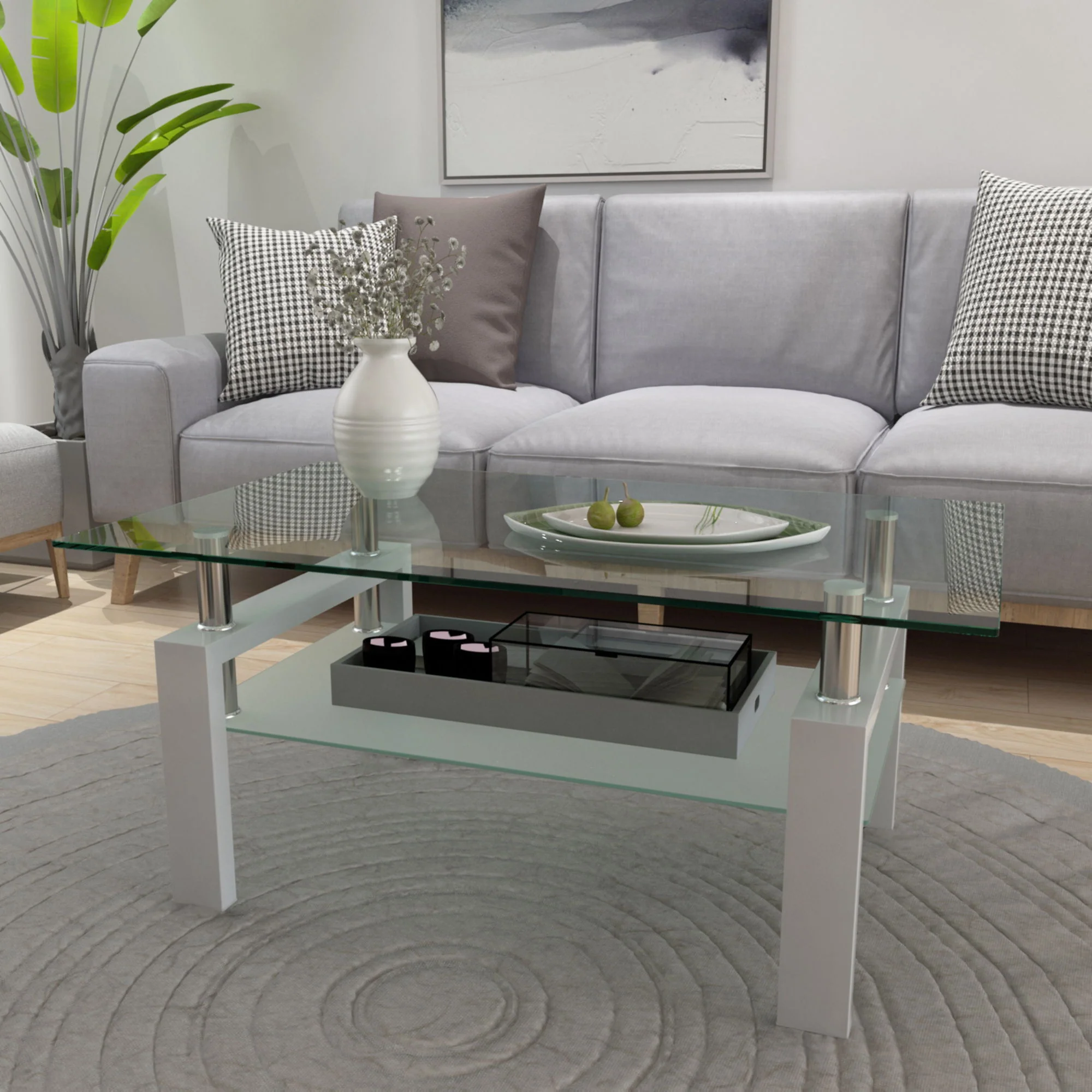 Rectangle Coffee Table, Modern Side Center Tables For Furniture - Image 6