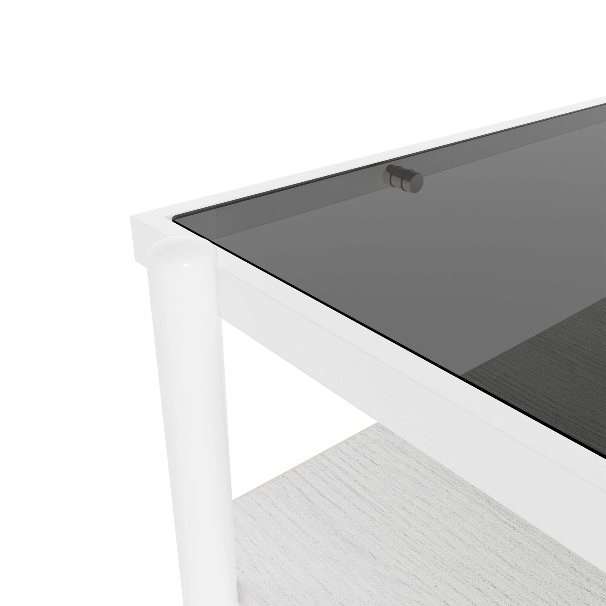 Rectangle Coffee Table With Tempered Glass Top And Legs, Modern Table For Living Room - Image 12