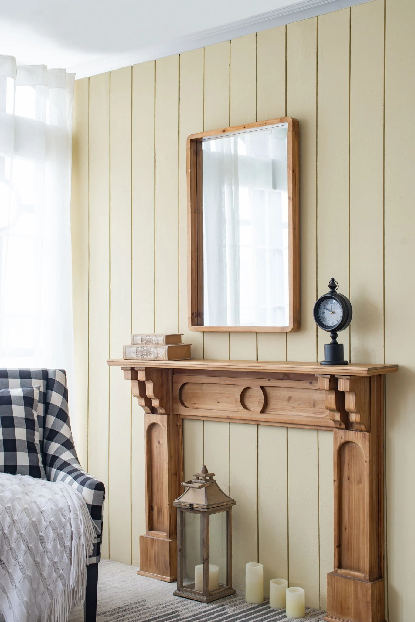 Rectangle Wood Mirror, Farmhouse Wall Decor For Living Room Bedroom Entryway - Brown - Image 2