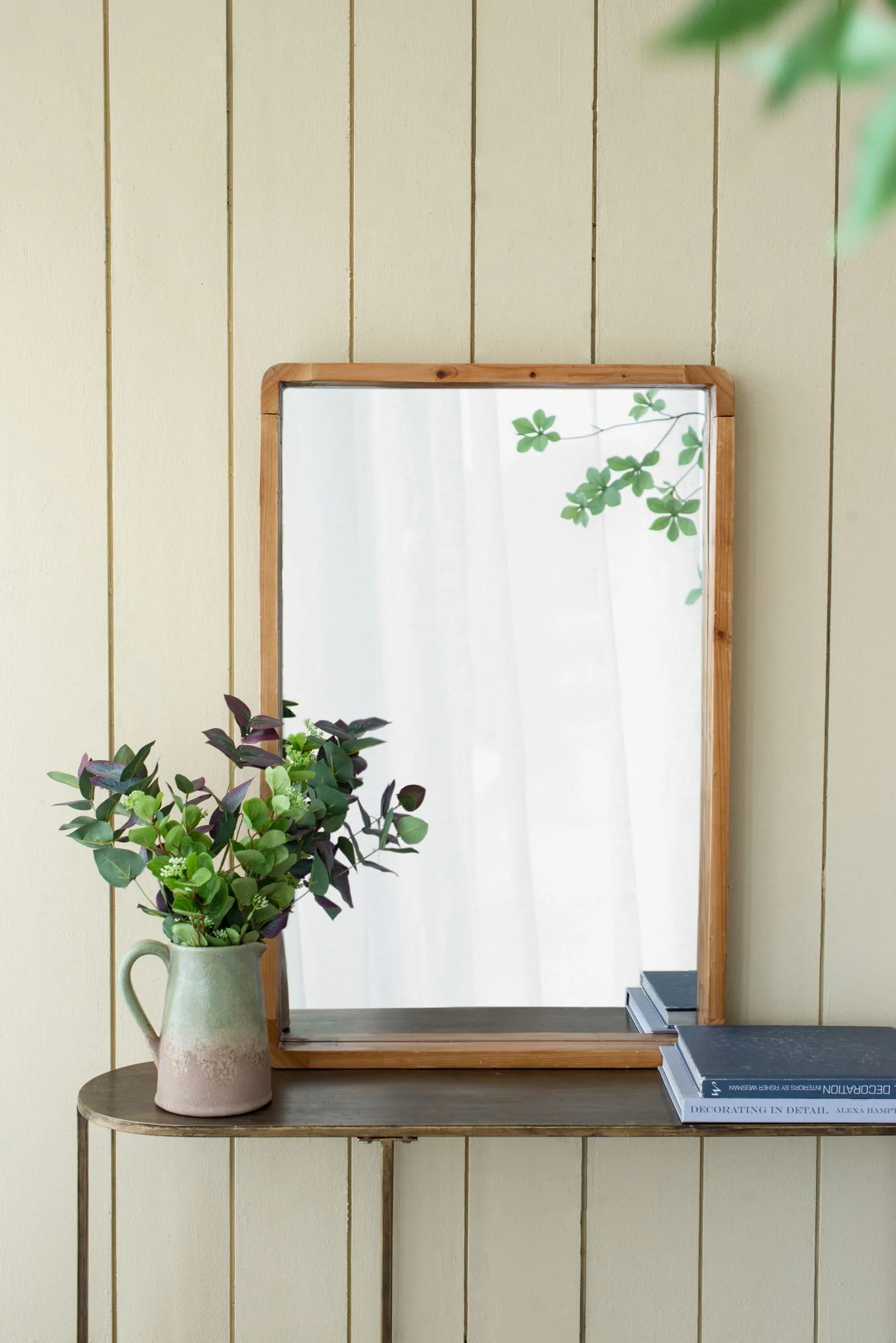 Rectangle Wood Mirror, Farmhouse Wall Decor For Living Room Bedroom Entryway - Brown - Image 7