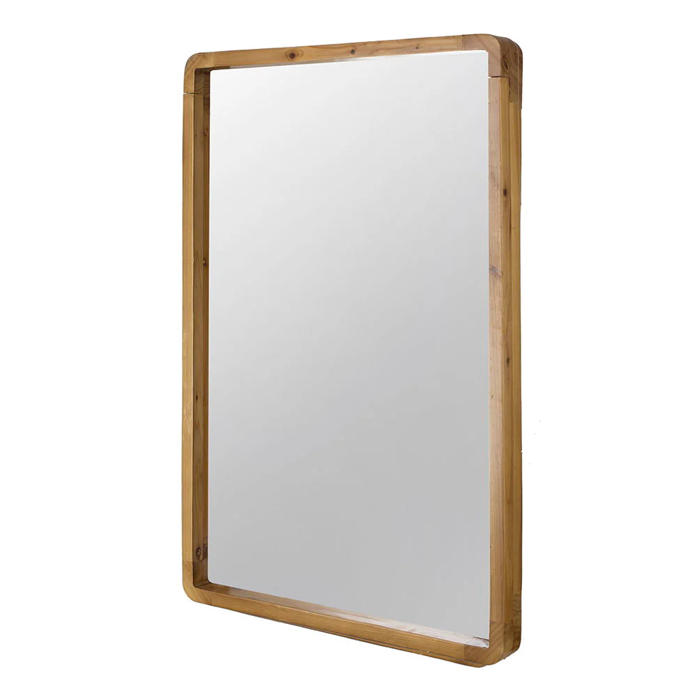 Rectangle Wood Mirror, Farmhouse Wall Decor For Living Room Bedroom Entryway - Brown - Image 8
