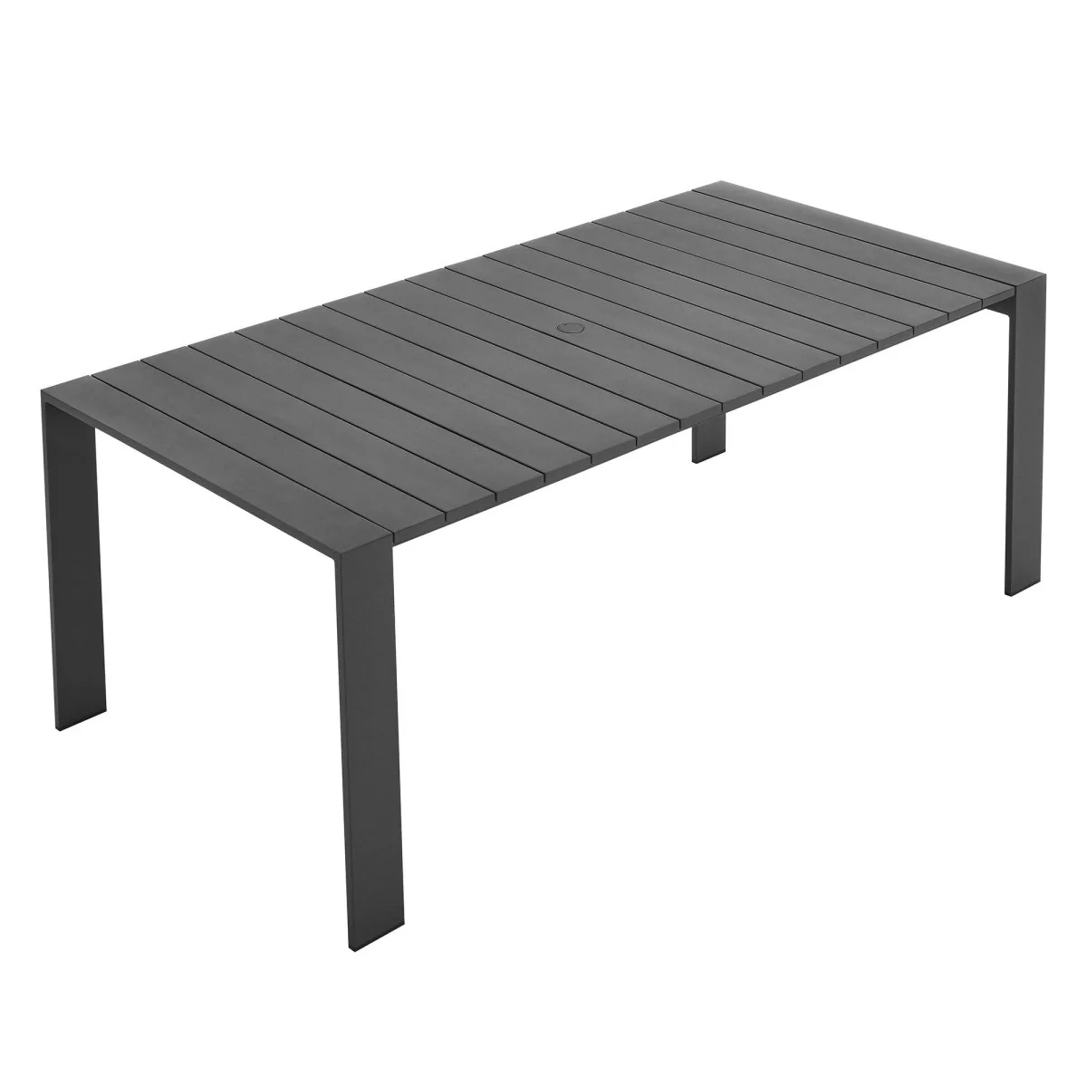 83" Gray Rectangular Aluminum Outdoor Dining Table - Image 7
