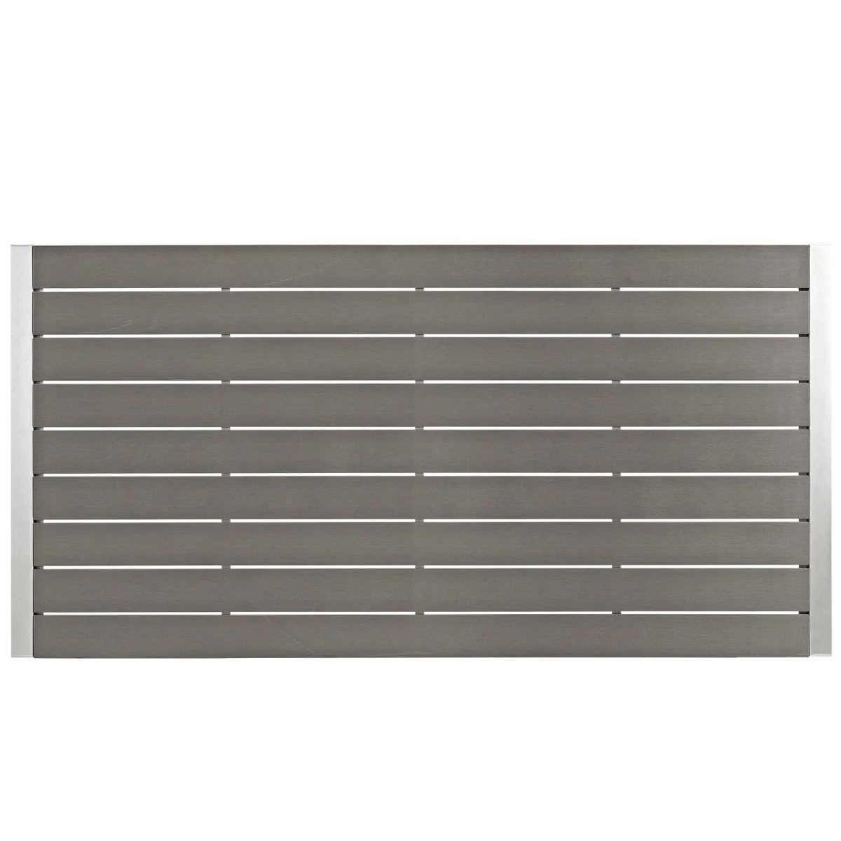 71" Silver Gray Rectangular Aluminum Outdoor Dining Table - Image 3