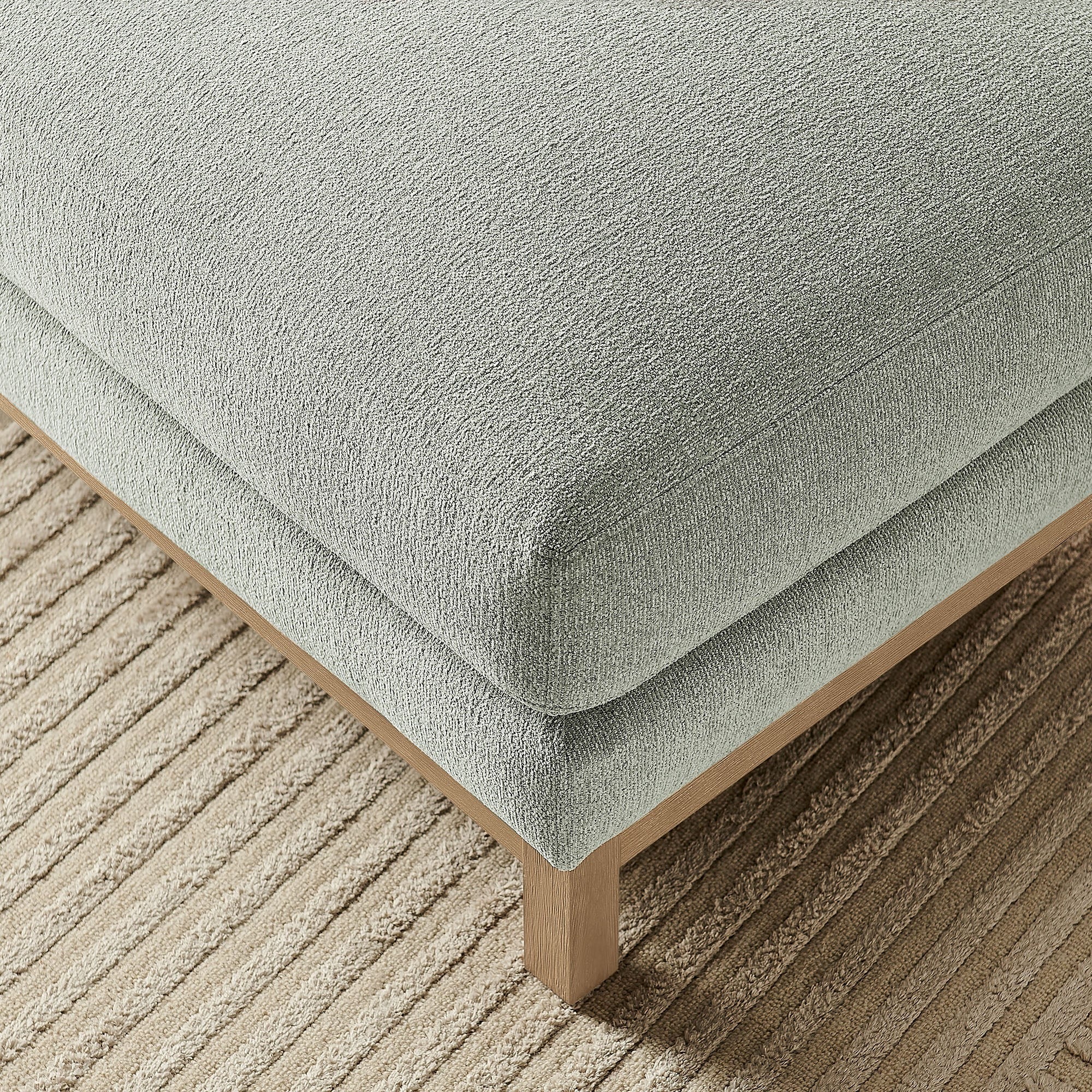 Rectangular Chenille Fabric Ottoman – Upholstered 36 Inch - Image 27