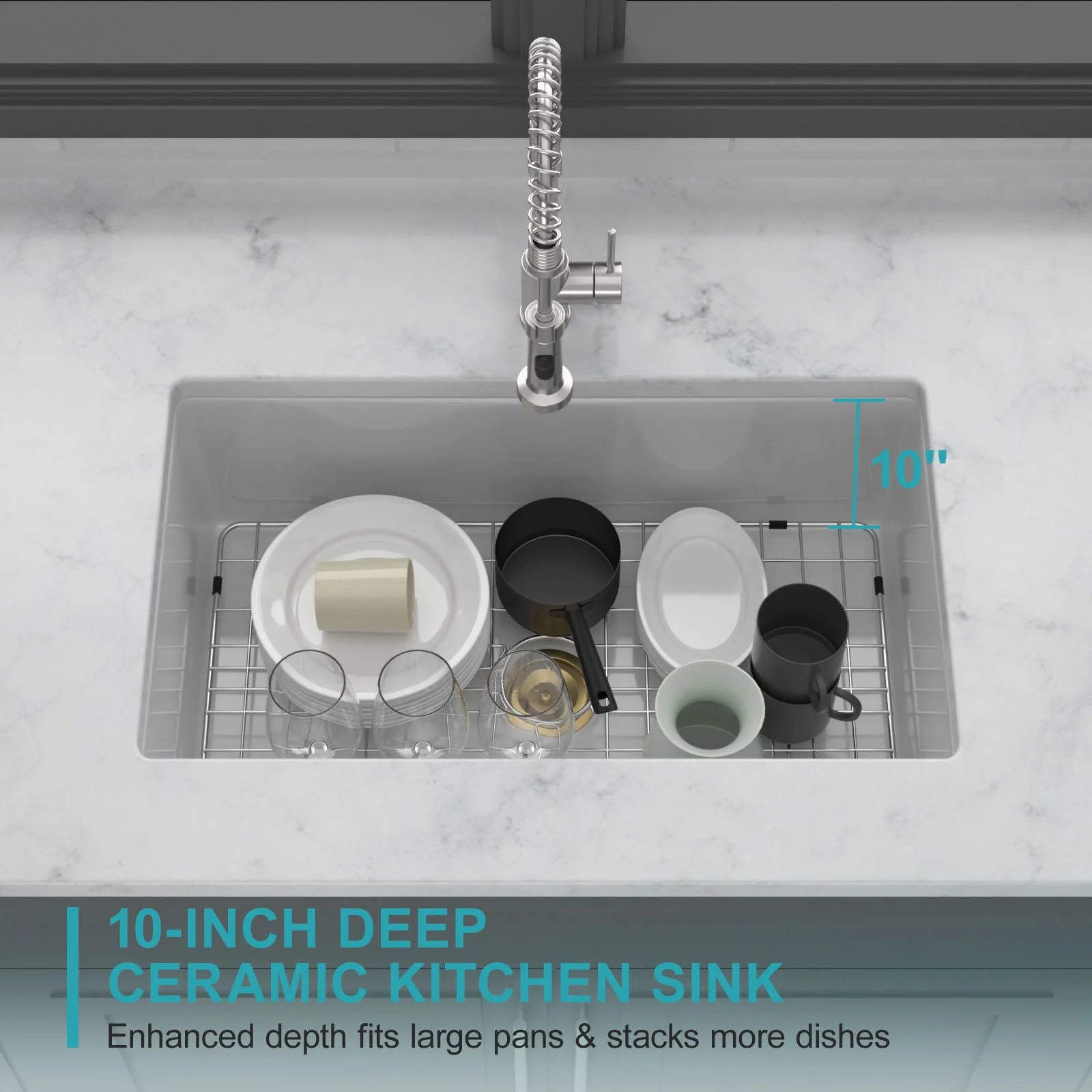 Rectangular Deep Single Bowl Kitchen Sink - Image 16