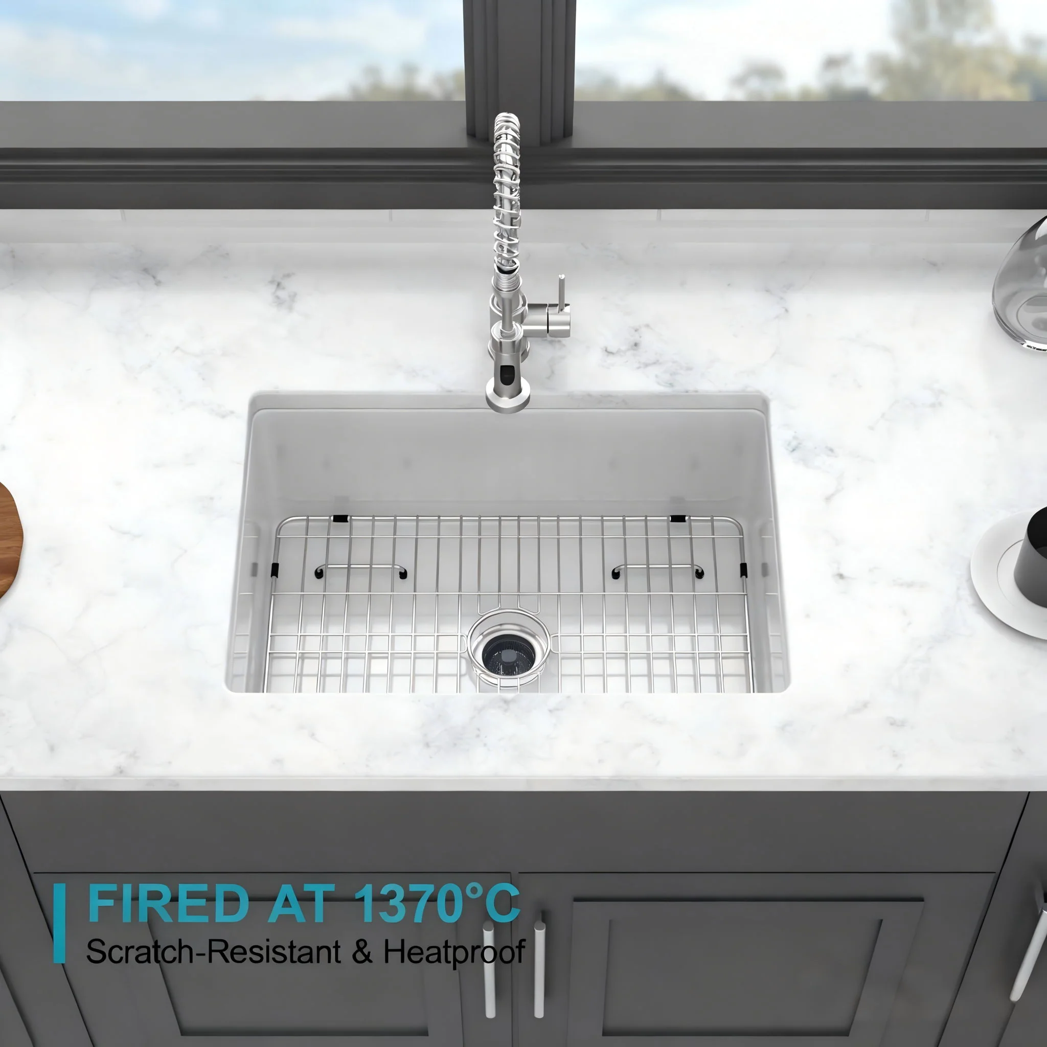 Rectangular Deep Single Bowl, Kitchen Sink With Dual Mount Installation - Image 9