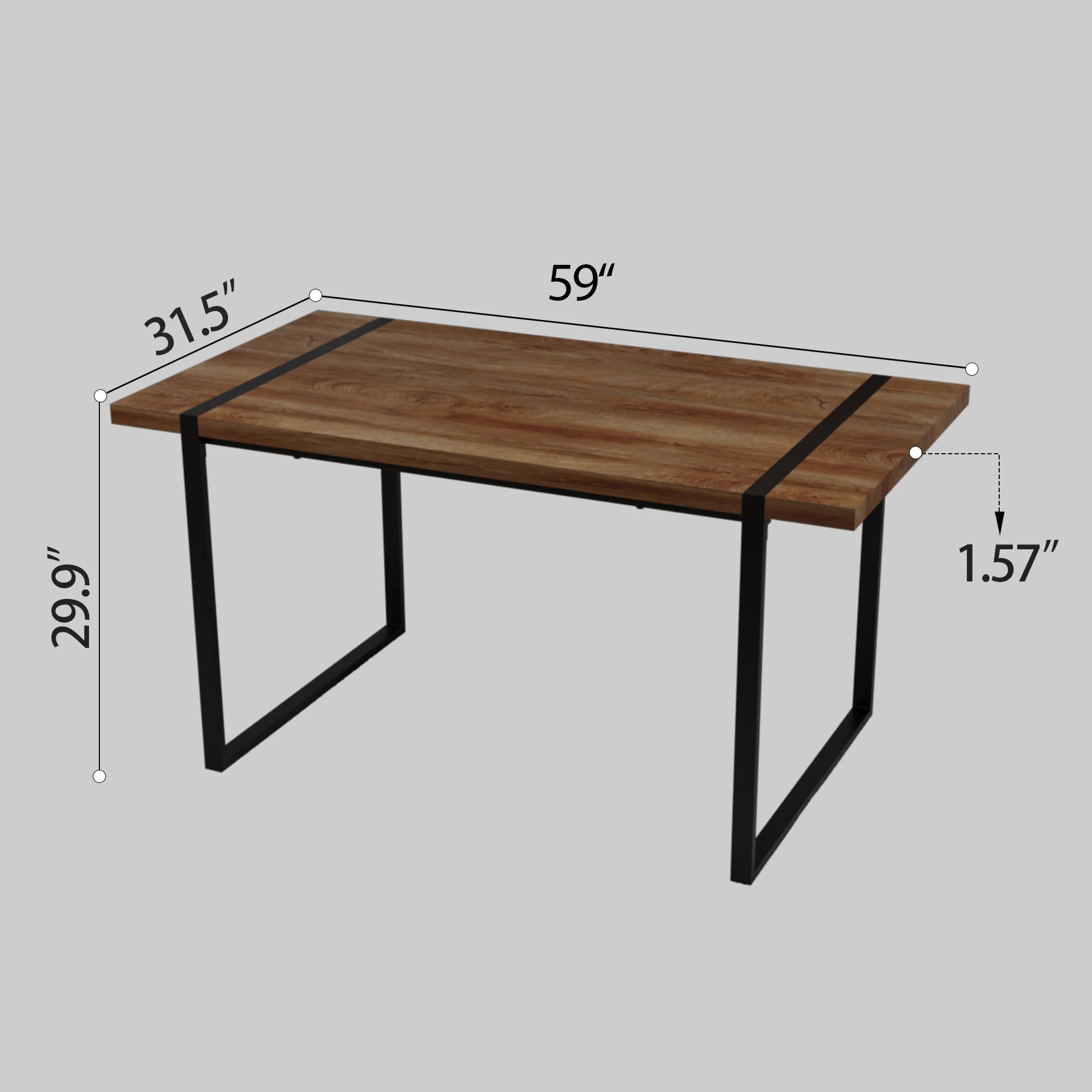 Rectangular Dining Table, 4 - 6 Person Capacity - Wood - Image 5