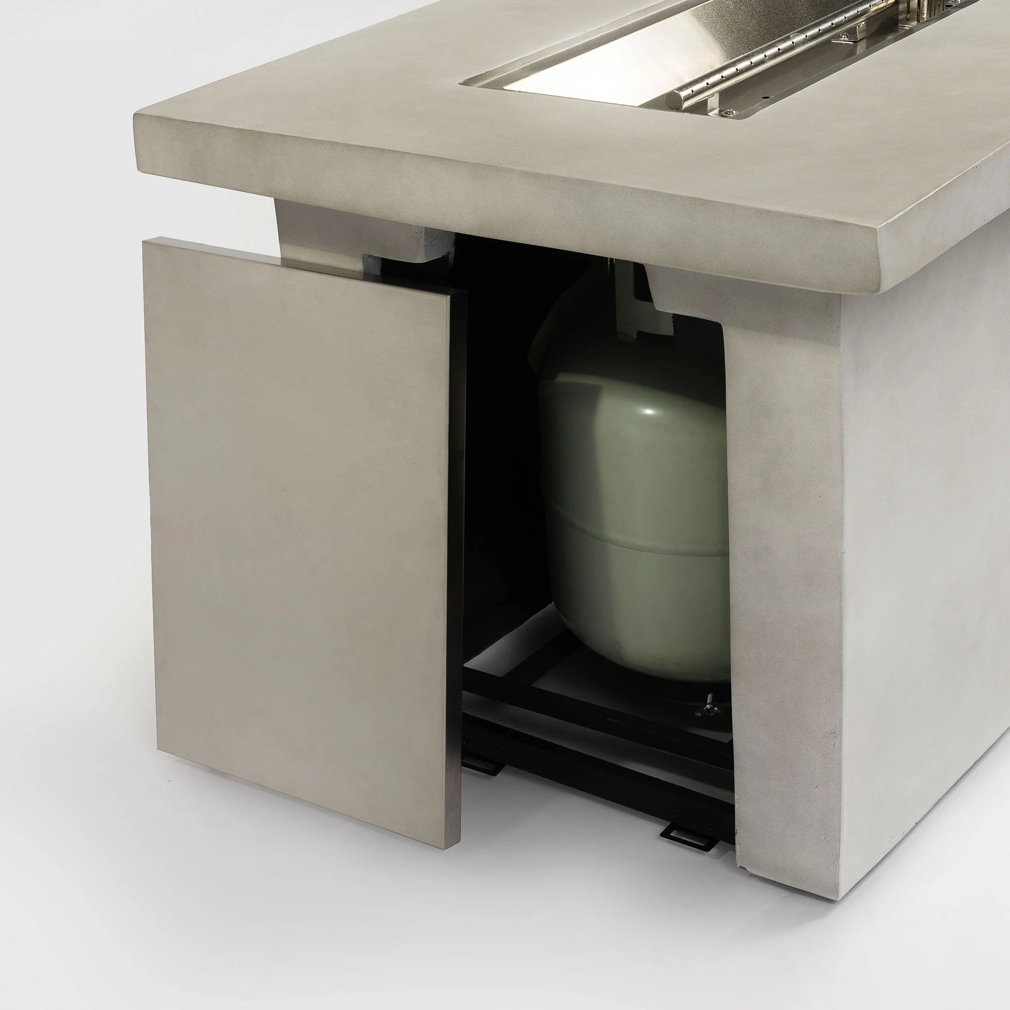 Rectangular Propane Gas Fire Pit Table With 60000 Btu For Outdoor Spaces - Light Gray - Image 6