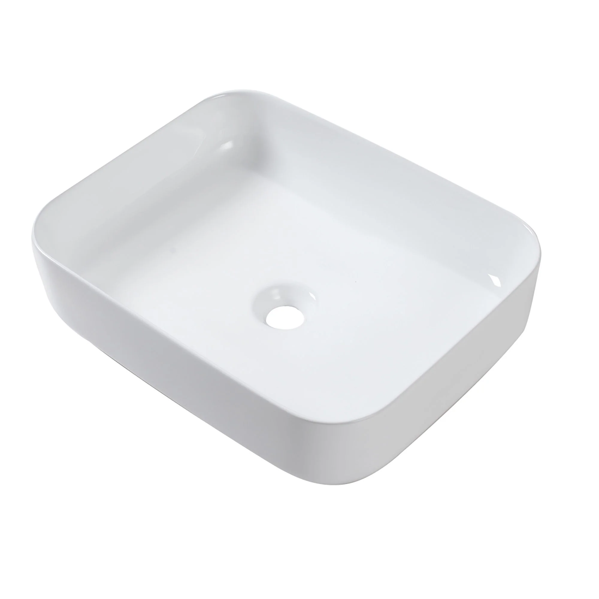 Rectangular Vessel Bathroom Sink, Modern - White - Image 9