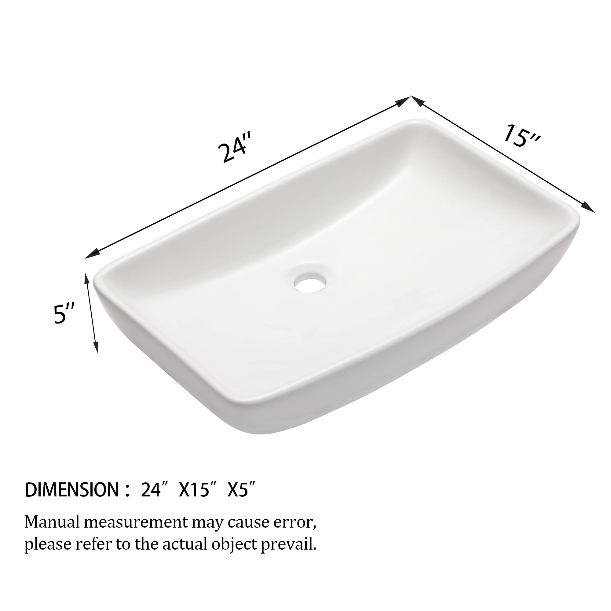 Rectangular Vessel Bathroom Sink - White - Image 2
