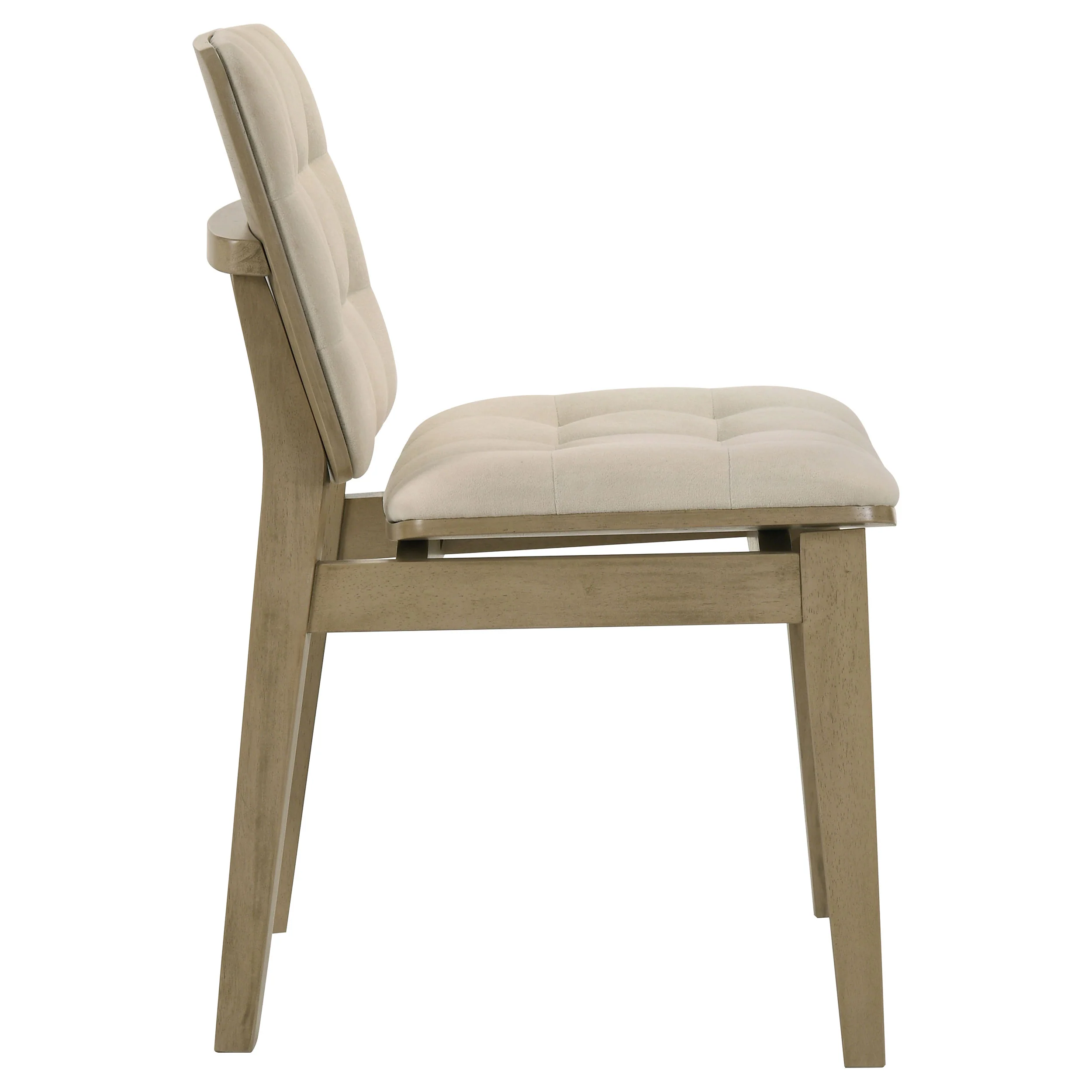 Redbridge Velvet Side Chair - Cream and Natural Oak (Set of 2) - Image 6