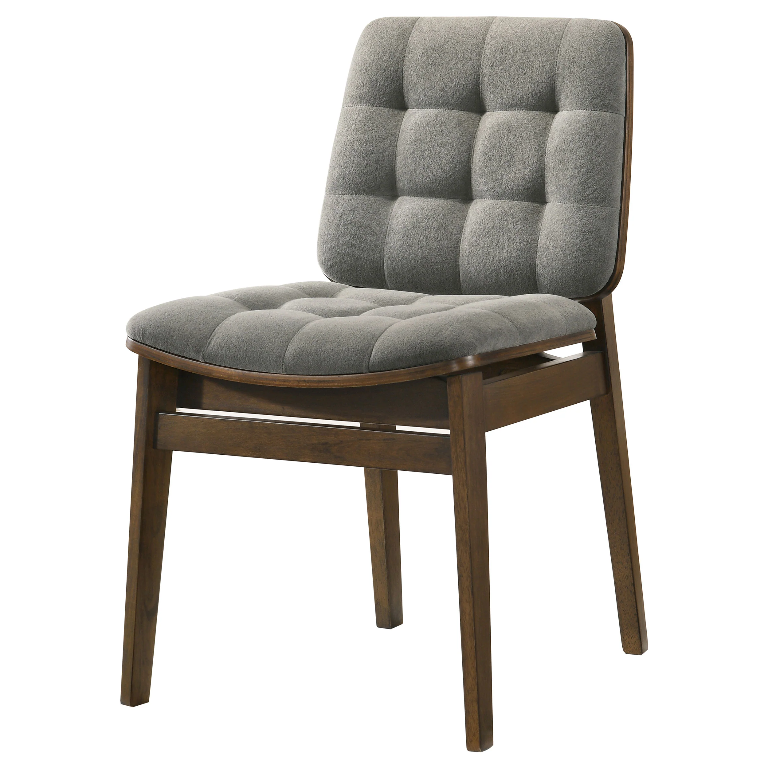 Redbridge Velvet Side Chair, Grey and Walnut (Set of 2) - Image 2