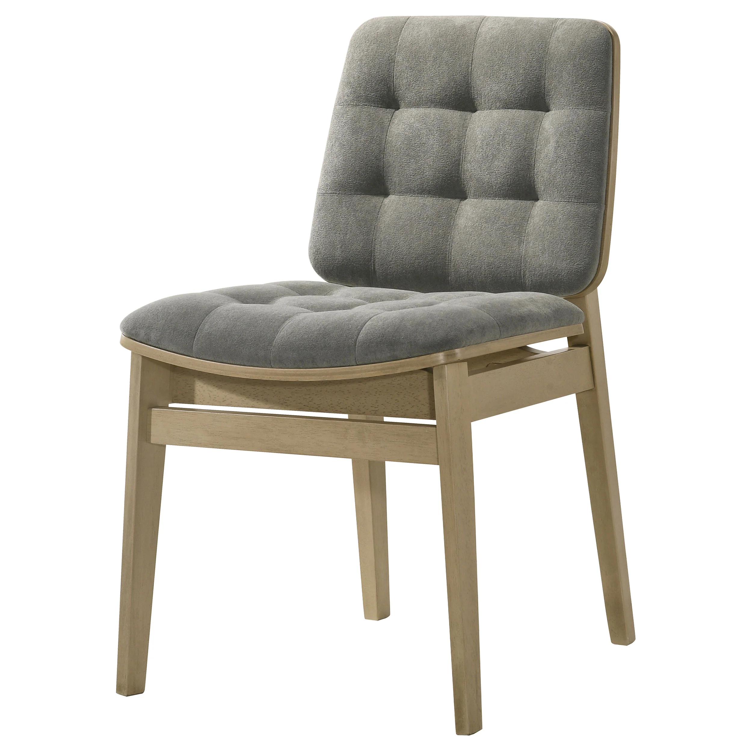 Redbridge Velvet Side Chair - Grey & Natural Oak (Set of 2) - Image 5