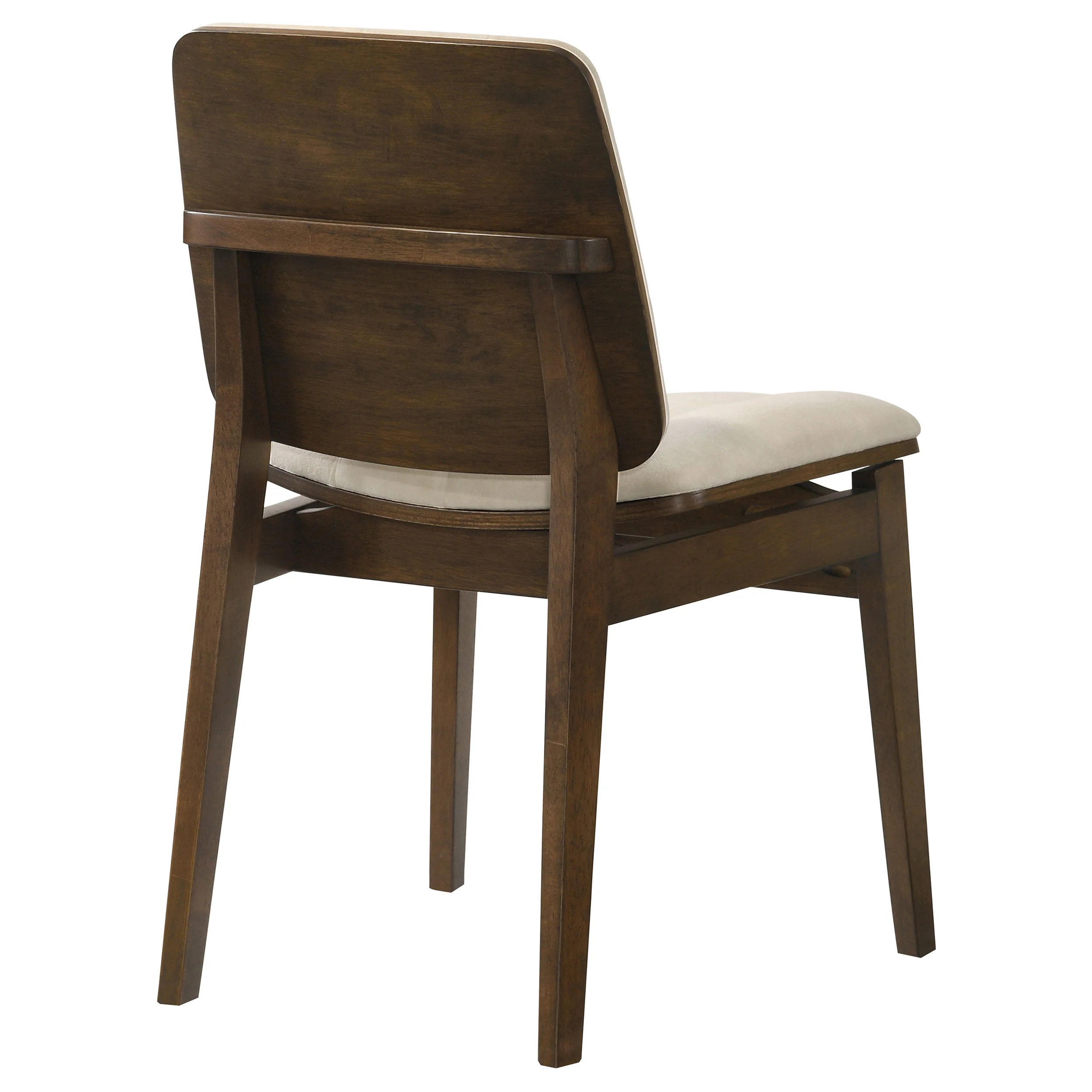 Redbridge Velvet Upholstered Side Chair, Cream and Walnut (Set of 2) - Image 9