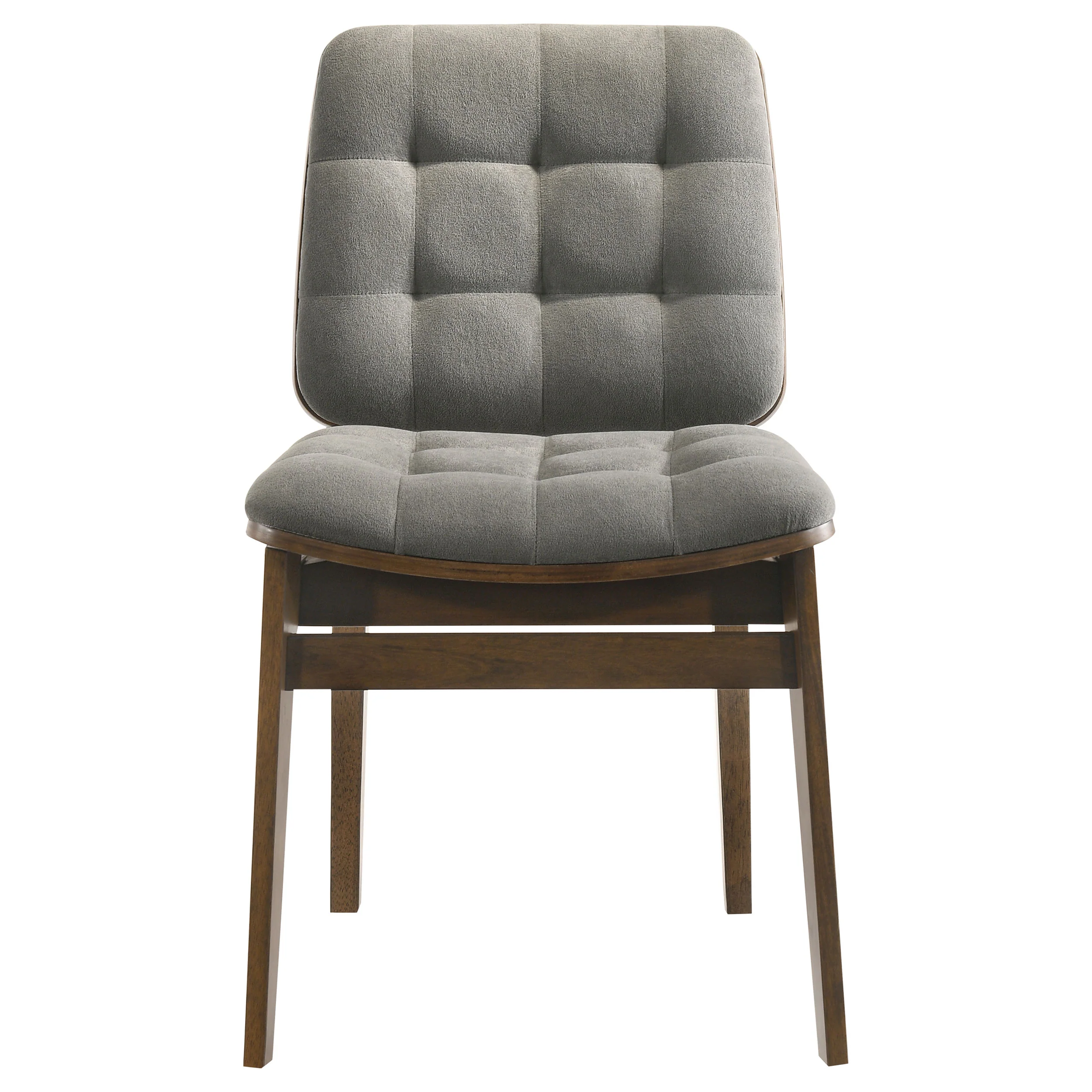 Redbridge Velvet Upholstered Side Chair, Grey and Walnut (Set of 2) - Image 2