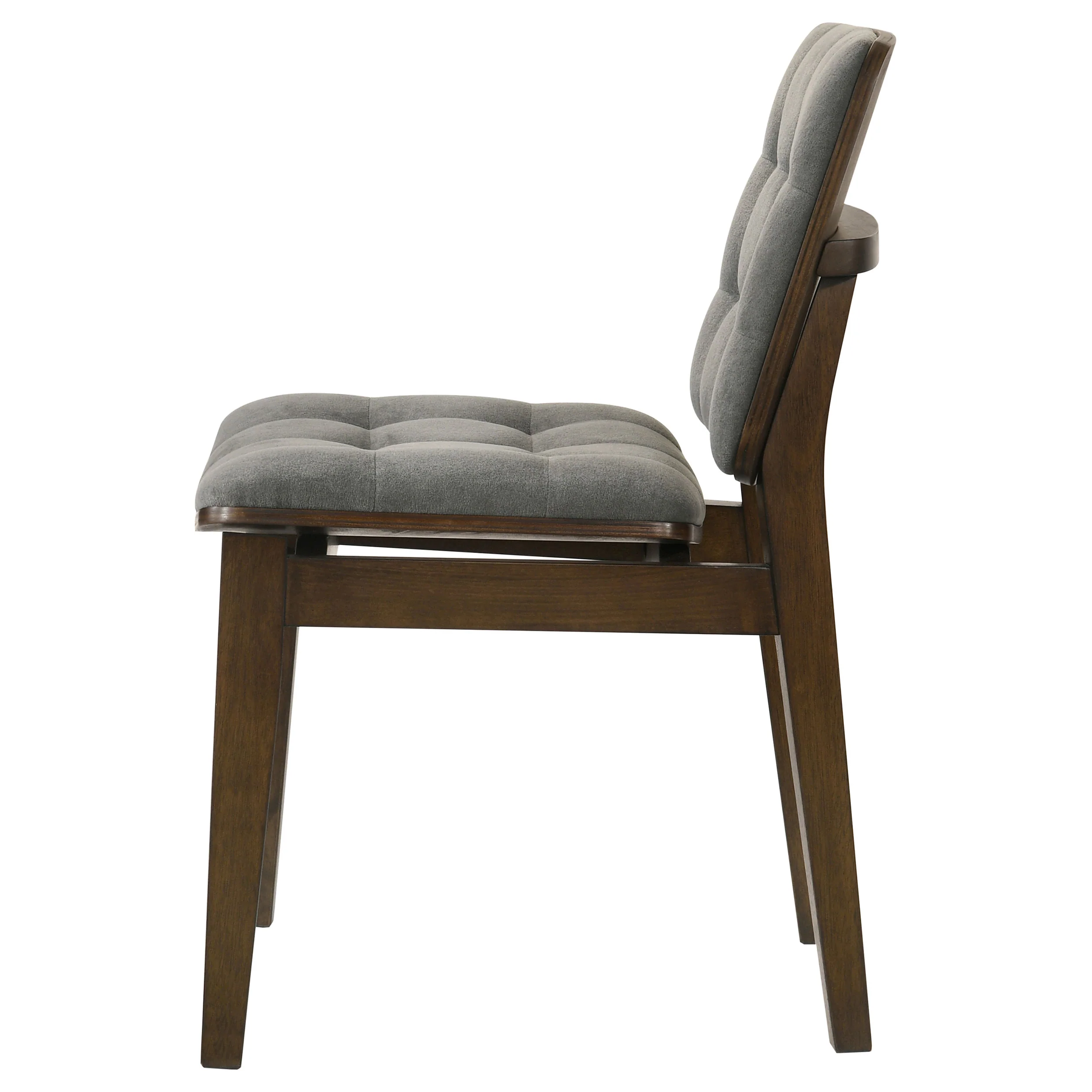 Redbridge Velvet Upholstered Side Chair, Grey and Walnut (Set of 2) - Image 6