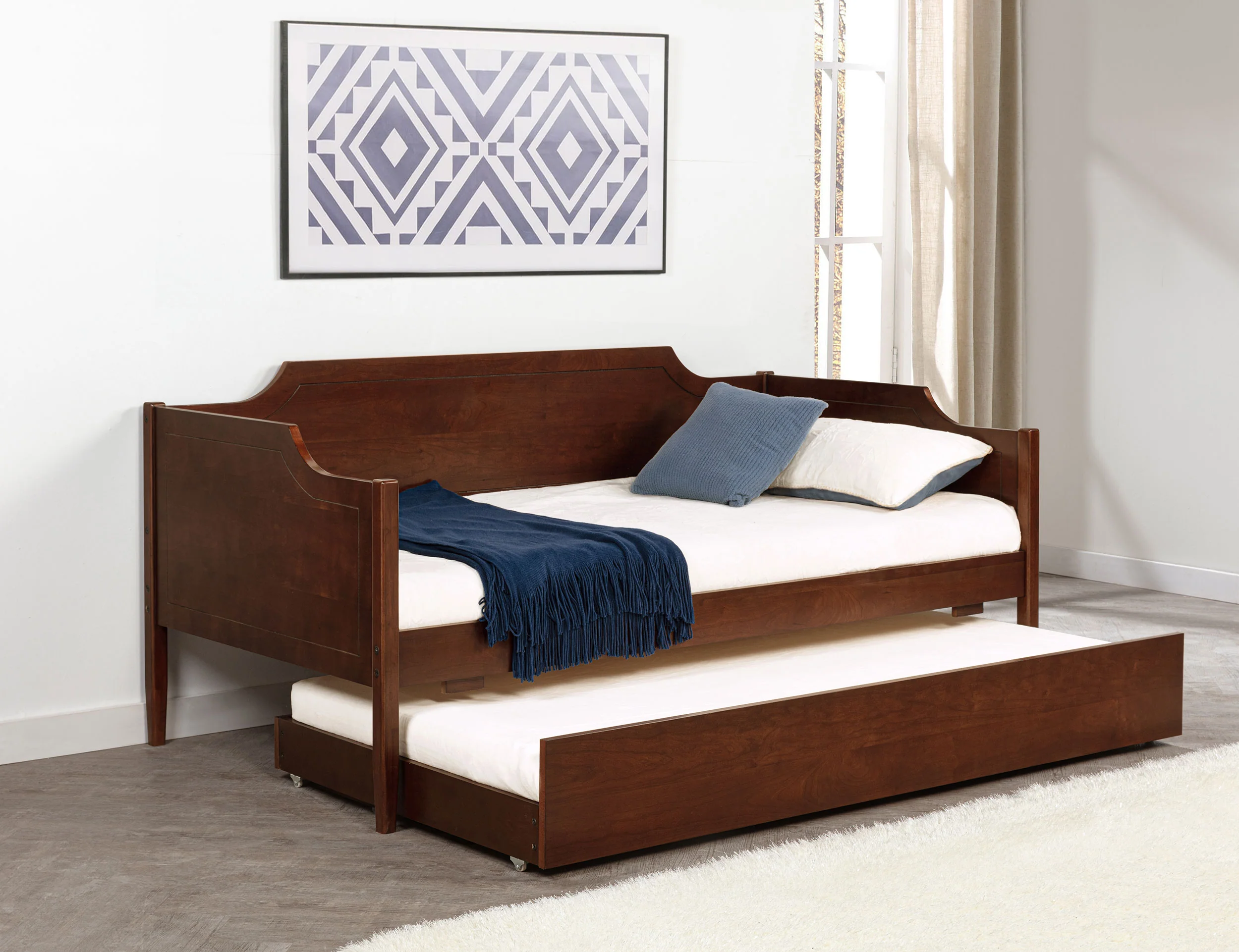 Redding Wood Twin Daybed With Trundle, Cherry - Image 3