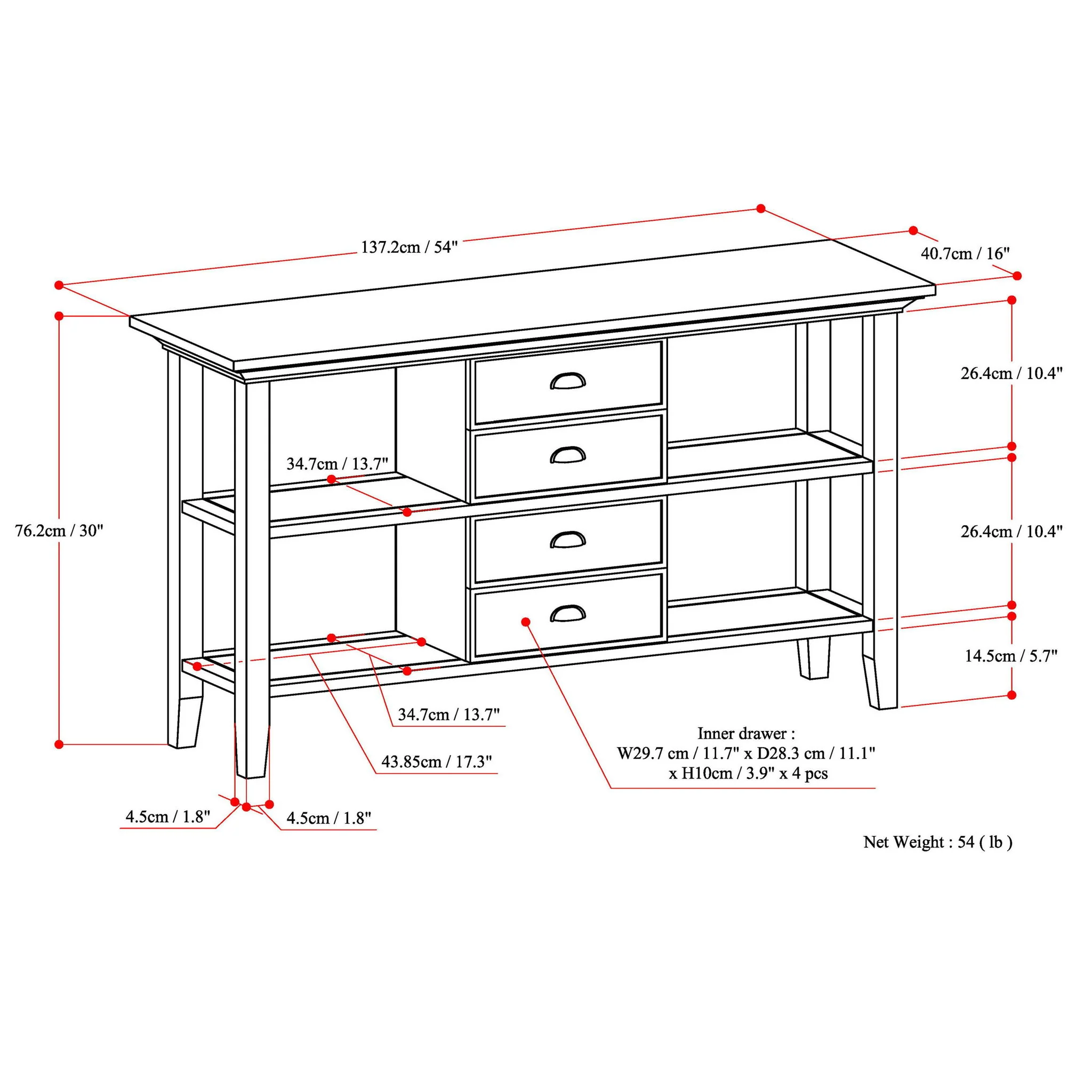 Redmond - Handcrafted Console Sofa Table - Image 4