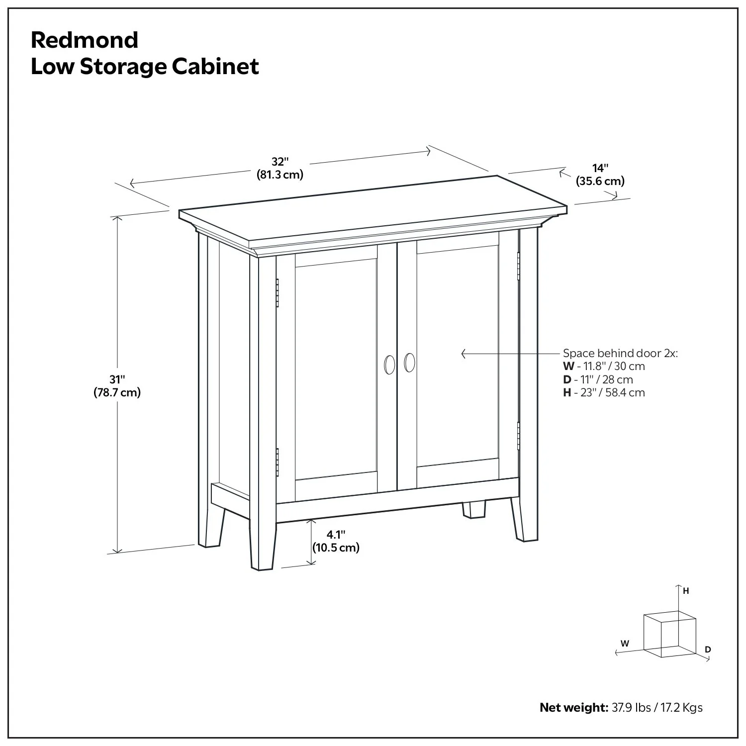 Redmond - Low Storage Cabinet - Brunette Brown - Image 6