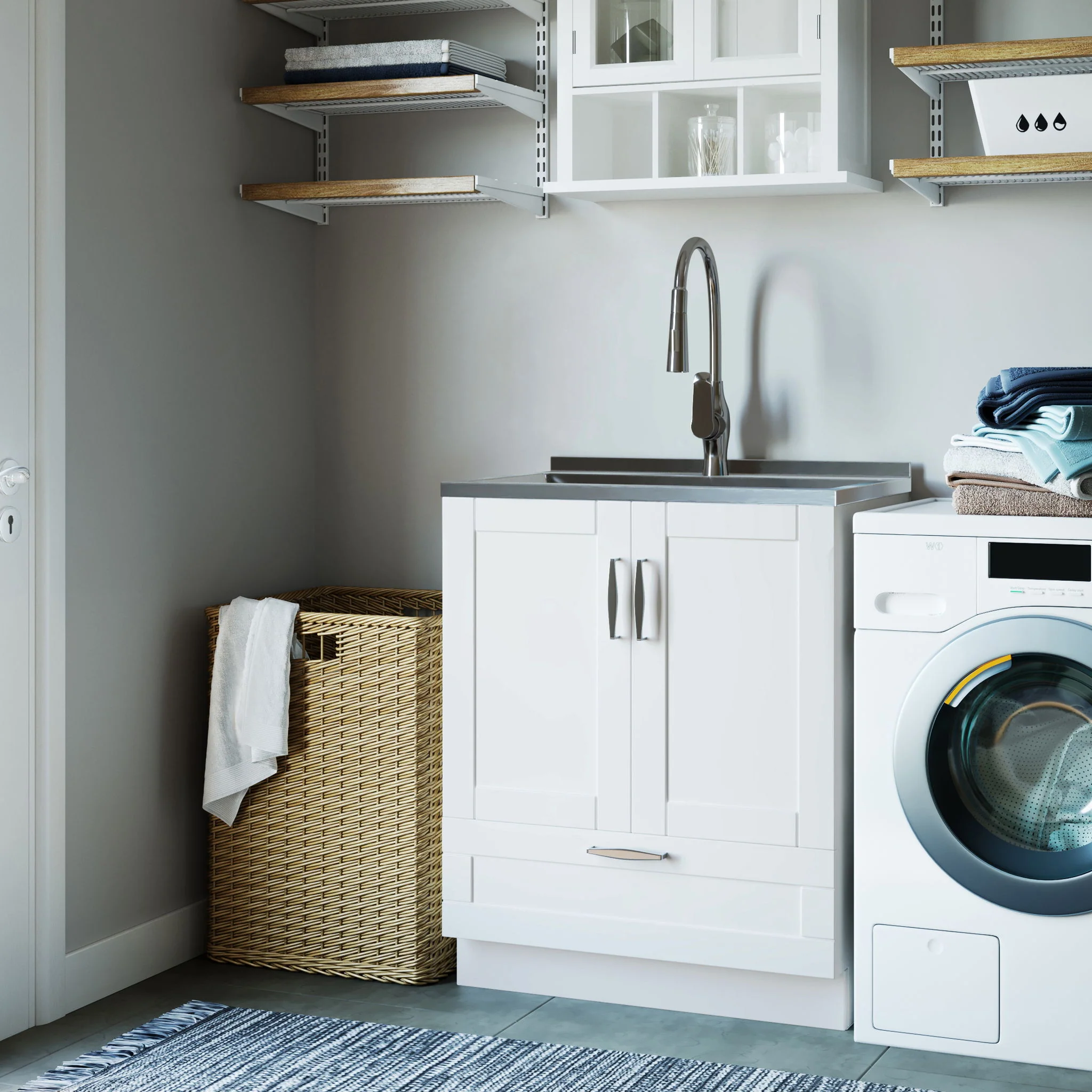 Reed - Deluxe Laundry Cabinet With Pull-Out Faucet And Stainless Steel Sink - Image 13