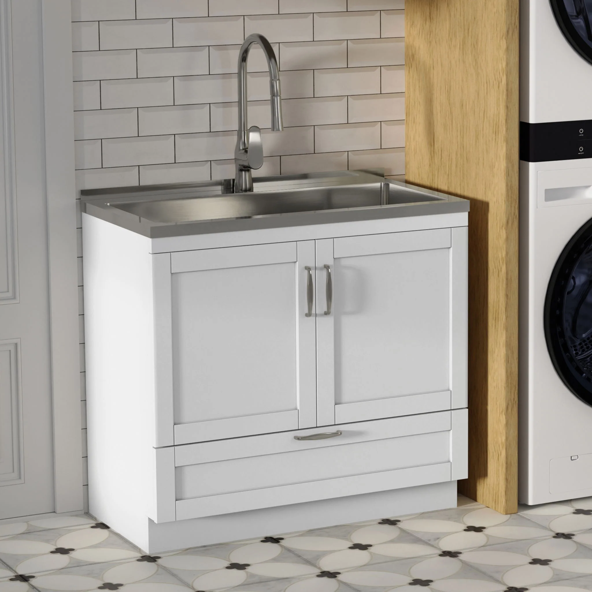 Reed - Deluxe Laundry Cabinet With Pull-Out Faucet And Stainless Steel Sink - Image 32