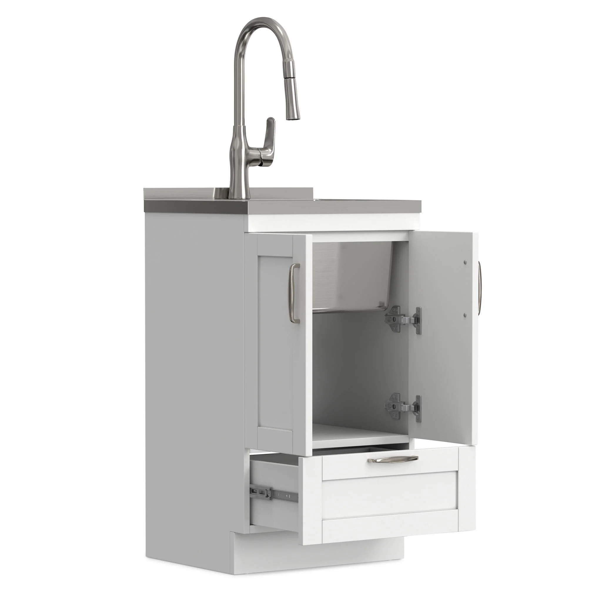 Reed - Deluxe Laundry Cabinet With Pull-Out Faucet And Stainless Steel Sink - Image 8