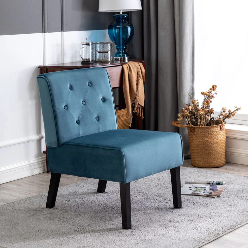 Reese - Living Room Armless Button Tufted Pattern Accent Chair (Set of 2) - Image 12