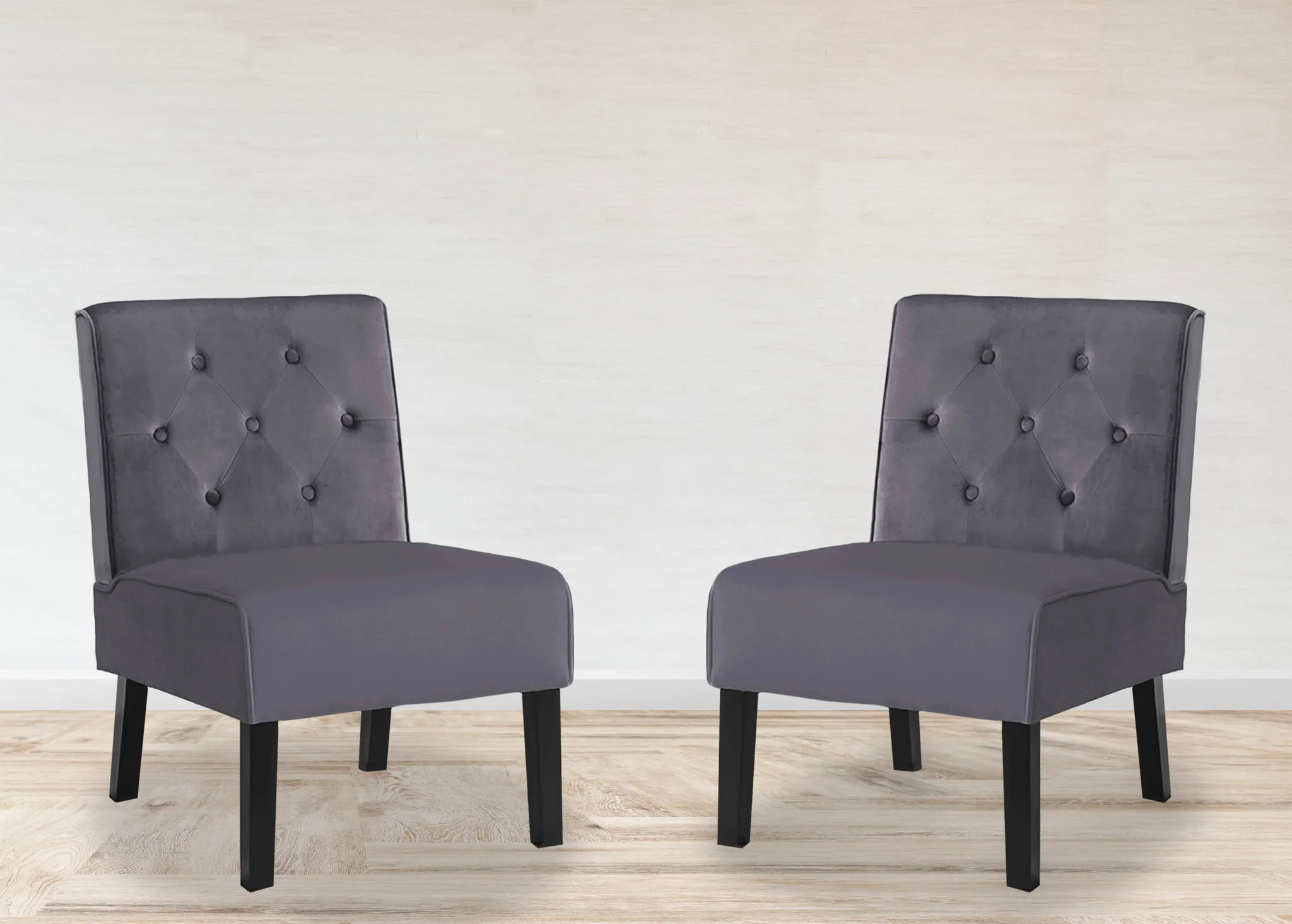 Reese - Living Room Armless Button Tufted Pattern Accent Chair (Set of 2) - Image 18
