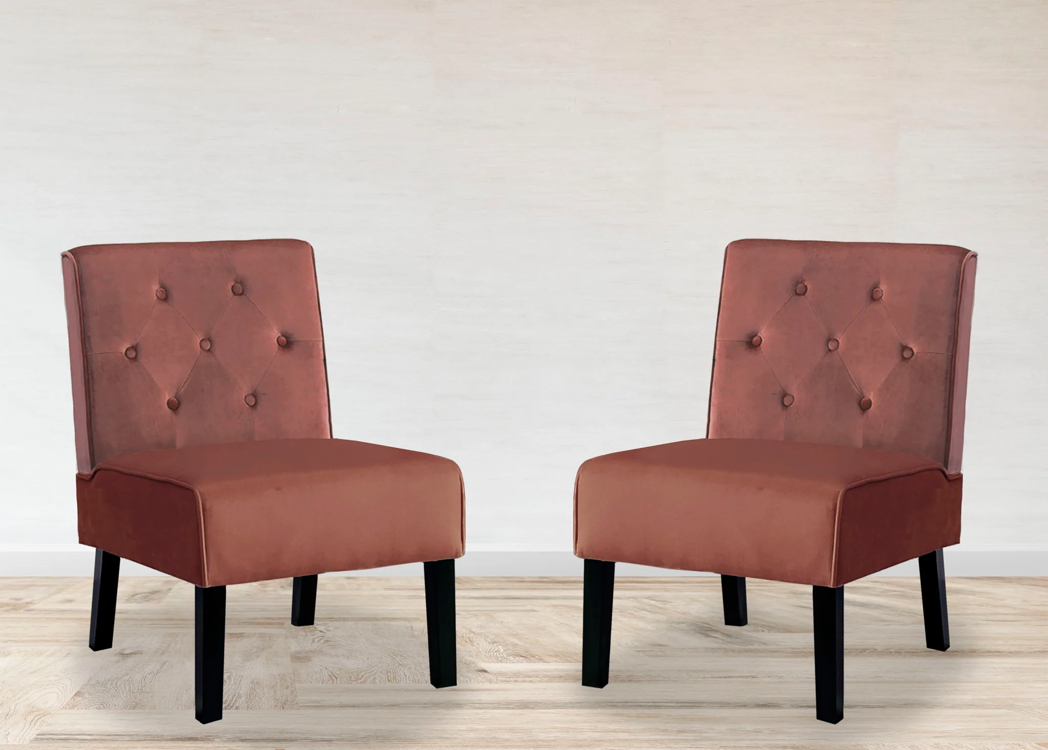 Reese - Living Room Armless Button Tufted Pattern Accent Chair (Set of 2) - Image 25