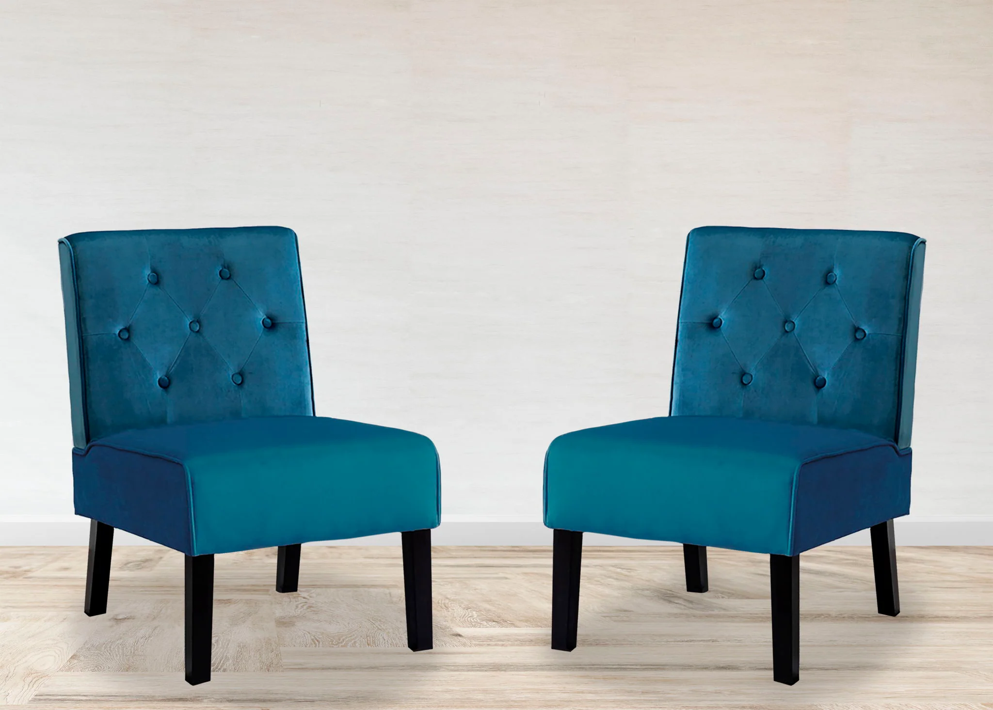 Reese - Living Room Armless Button Tufted Pattern Accent Chair (Set of 2) - Image 3